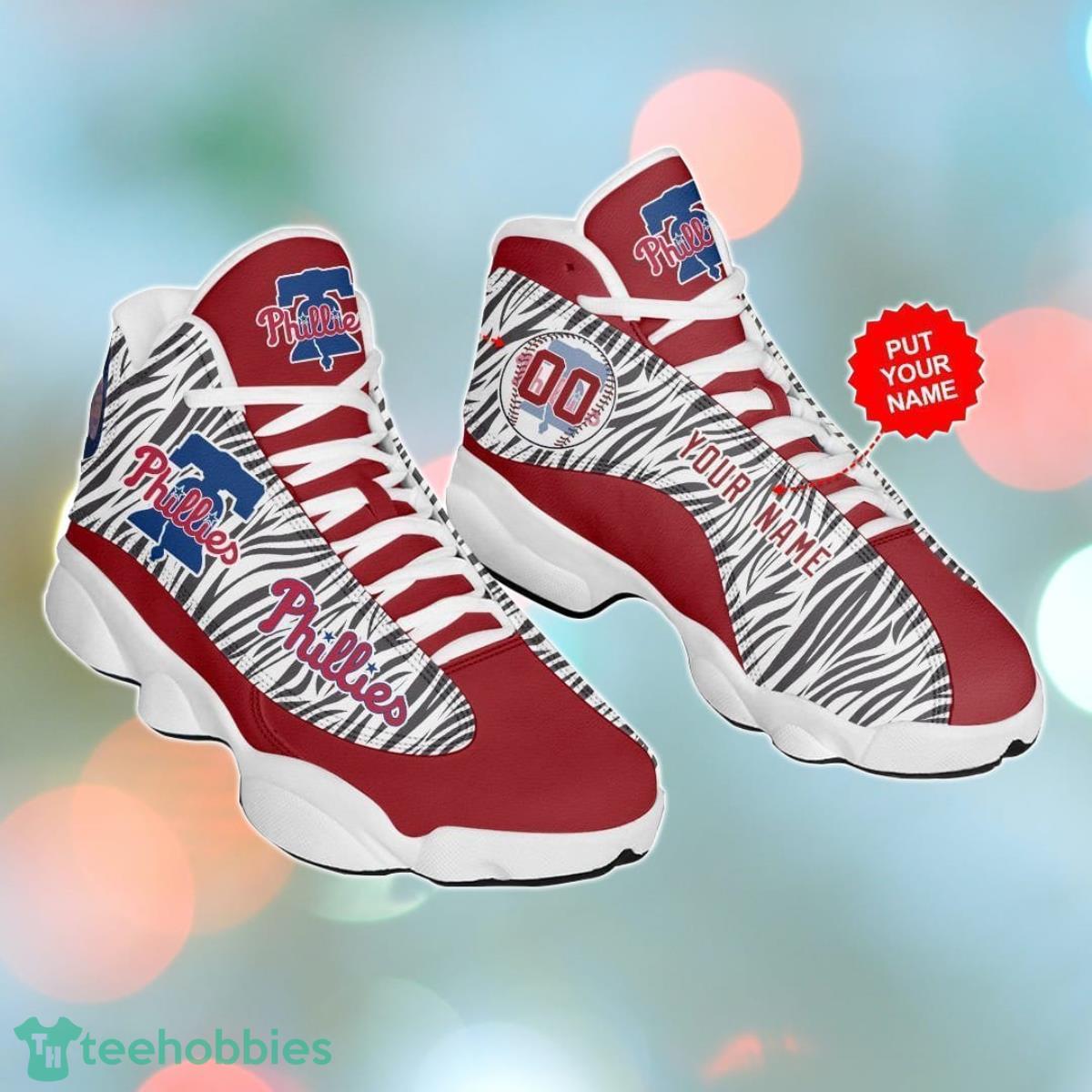 Philadelphia Phillies Jordan 13 Sneakers Custom Name Style Gift For Men And Women Product Photo 1