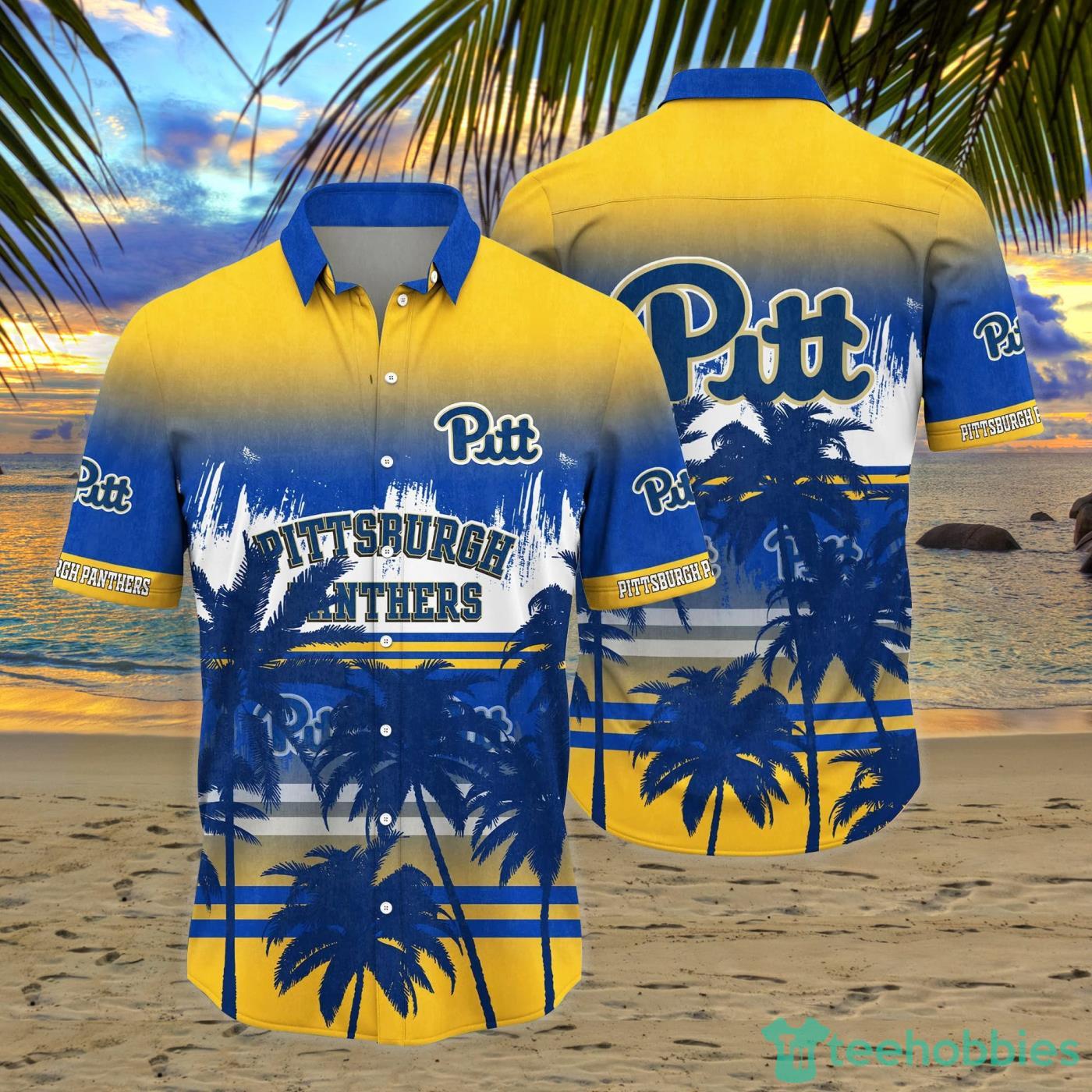Pittsburgh Panthers Coconut Tropical Hawaiian Shirt And Short Product Photo 2