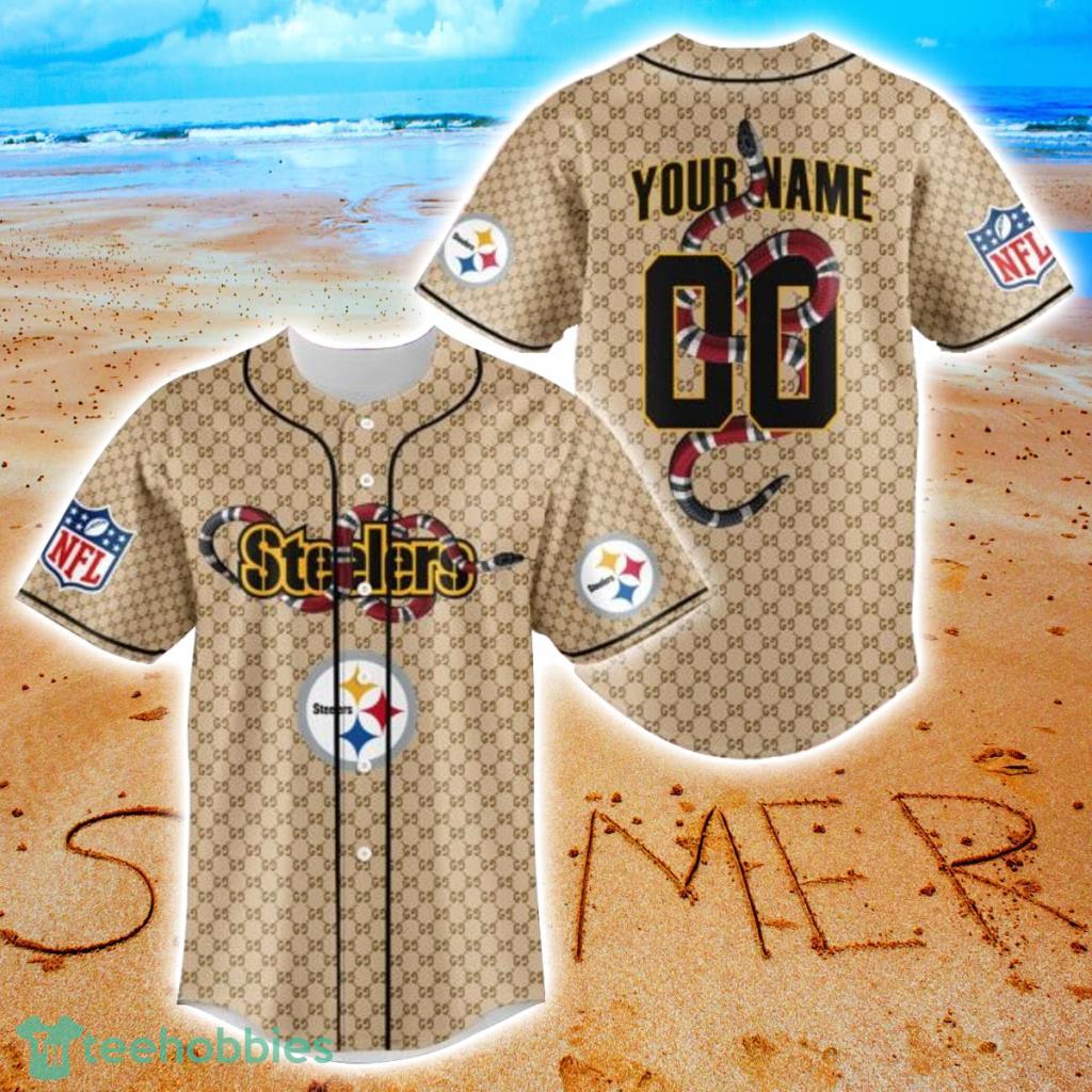 Pittsburgh Steelers NFL Gucci Custom Name And Number Baseball Jersey