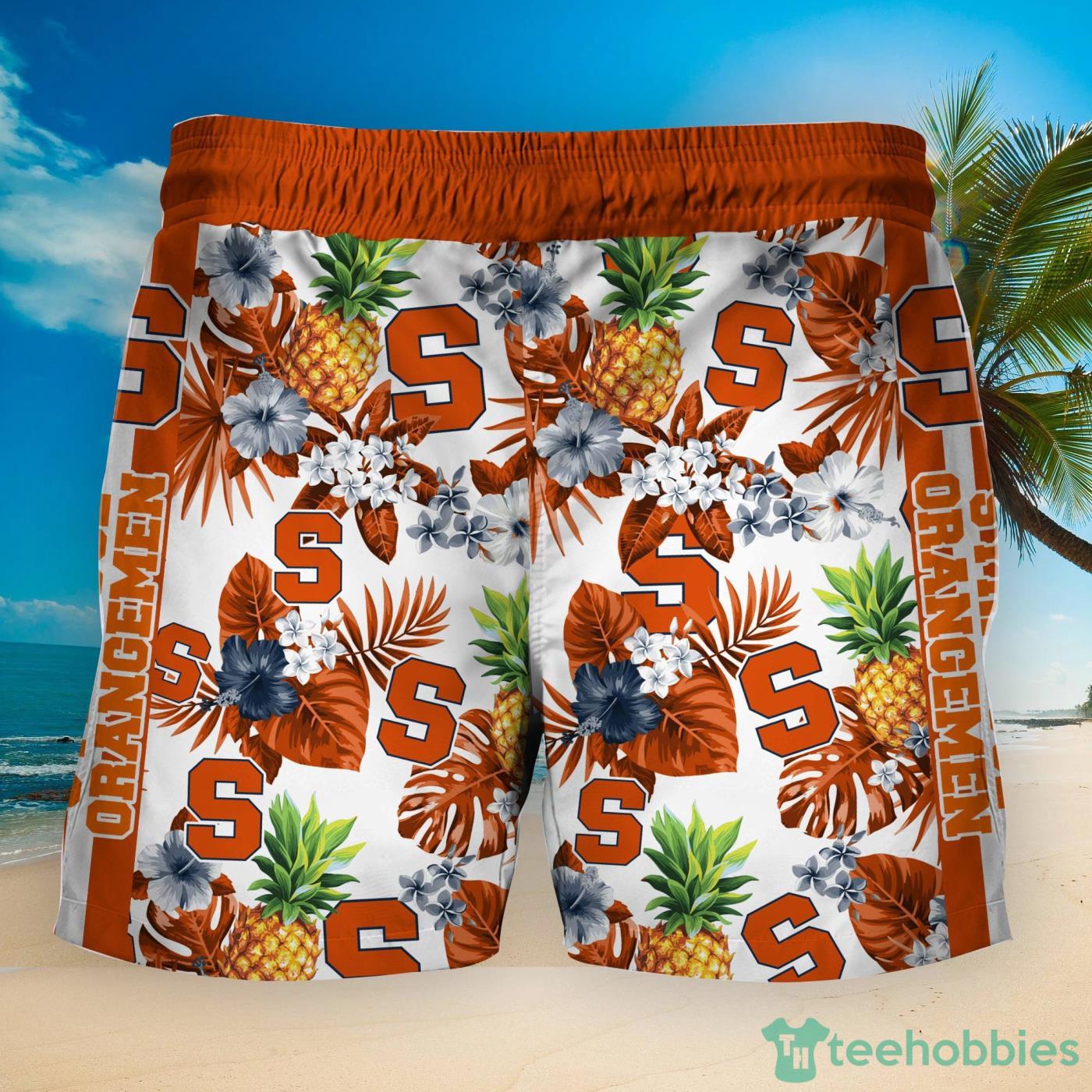 Syracuse Orange Pineapple Tropical Fruit Lover Hawaiian Shirt And Beach Shorts Product Photo 2