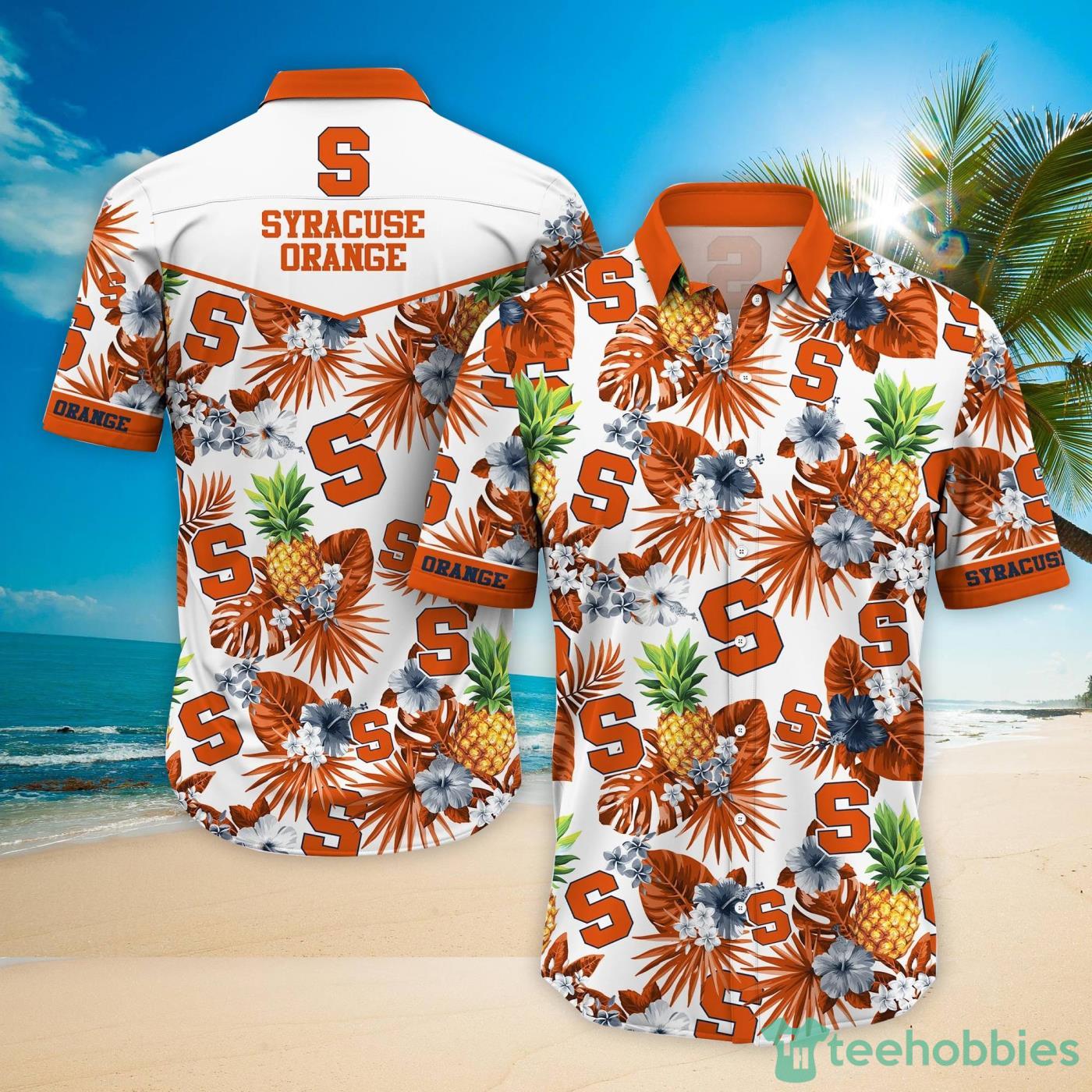 Syracuse Orange Pineapple Tropical Fruit Lover Hawaiian Shirt And Beach Shorts Product Photo 1
