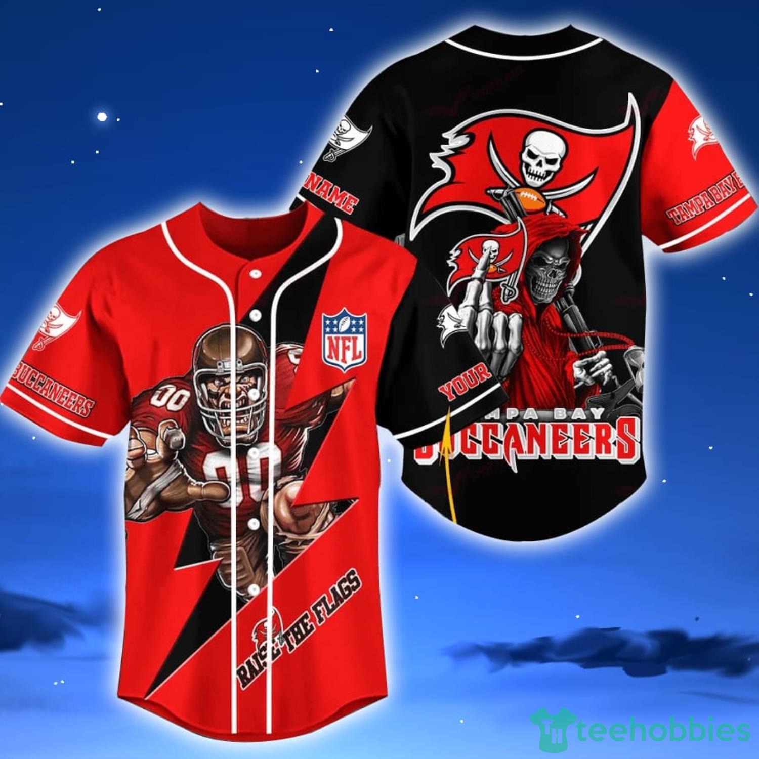 Tampa Bay Buccaneers NFL Custom Name Baseball Jersey Shirt Halloween Gift  For Fans
