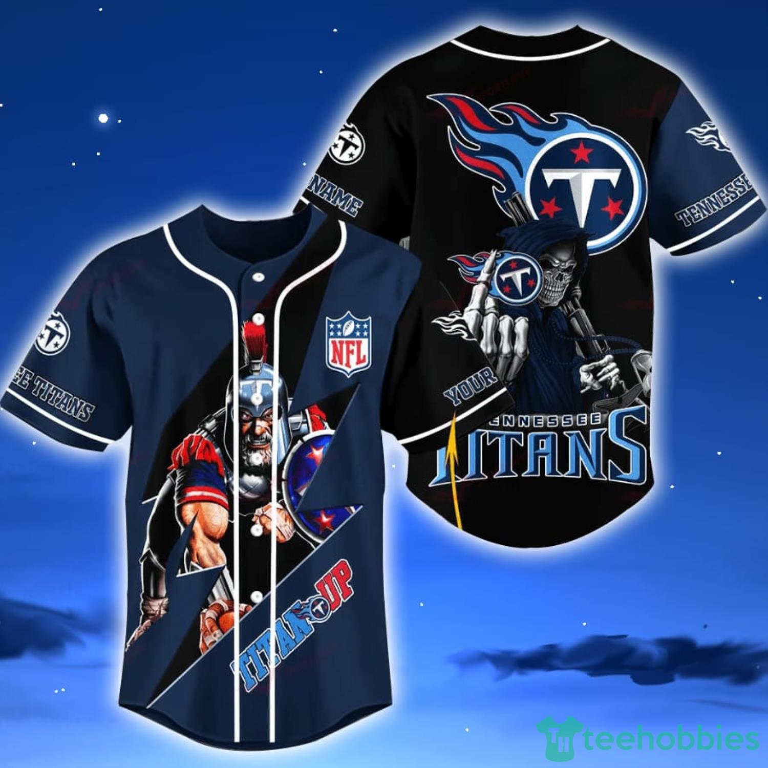 Tennessee Titans NFL Baseball Jersey Shirt Skull Custom Number And Name For  Fans Gift Halloween - Freedomdesign