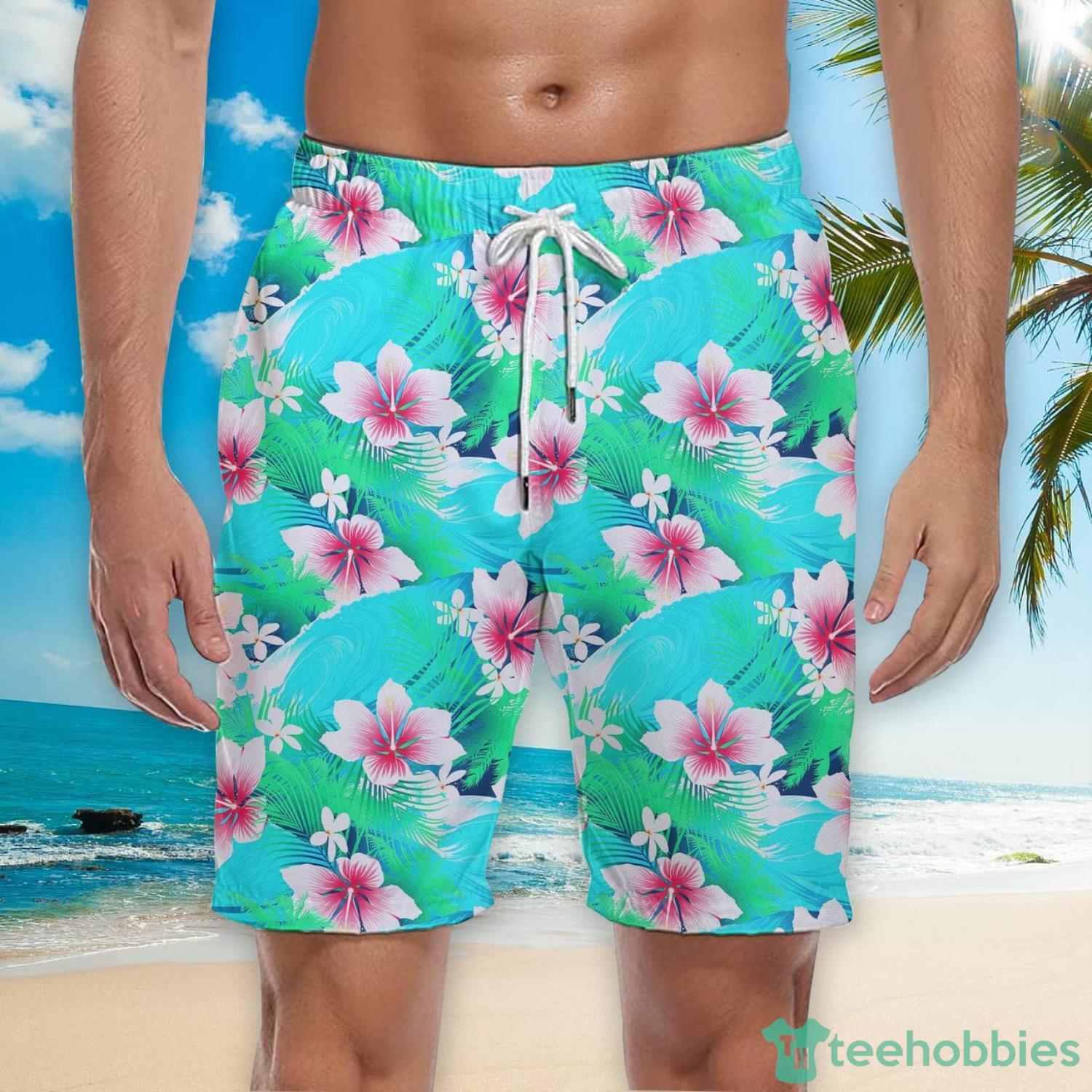 Custom Men's Boxers - Embrace Tropical Chic with Hibiscus and Leaves Design