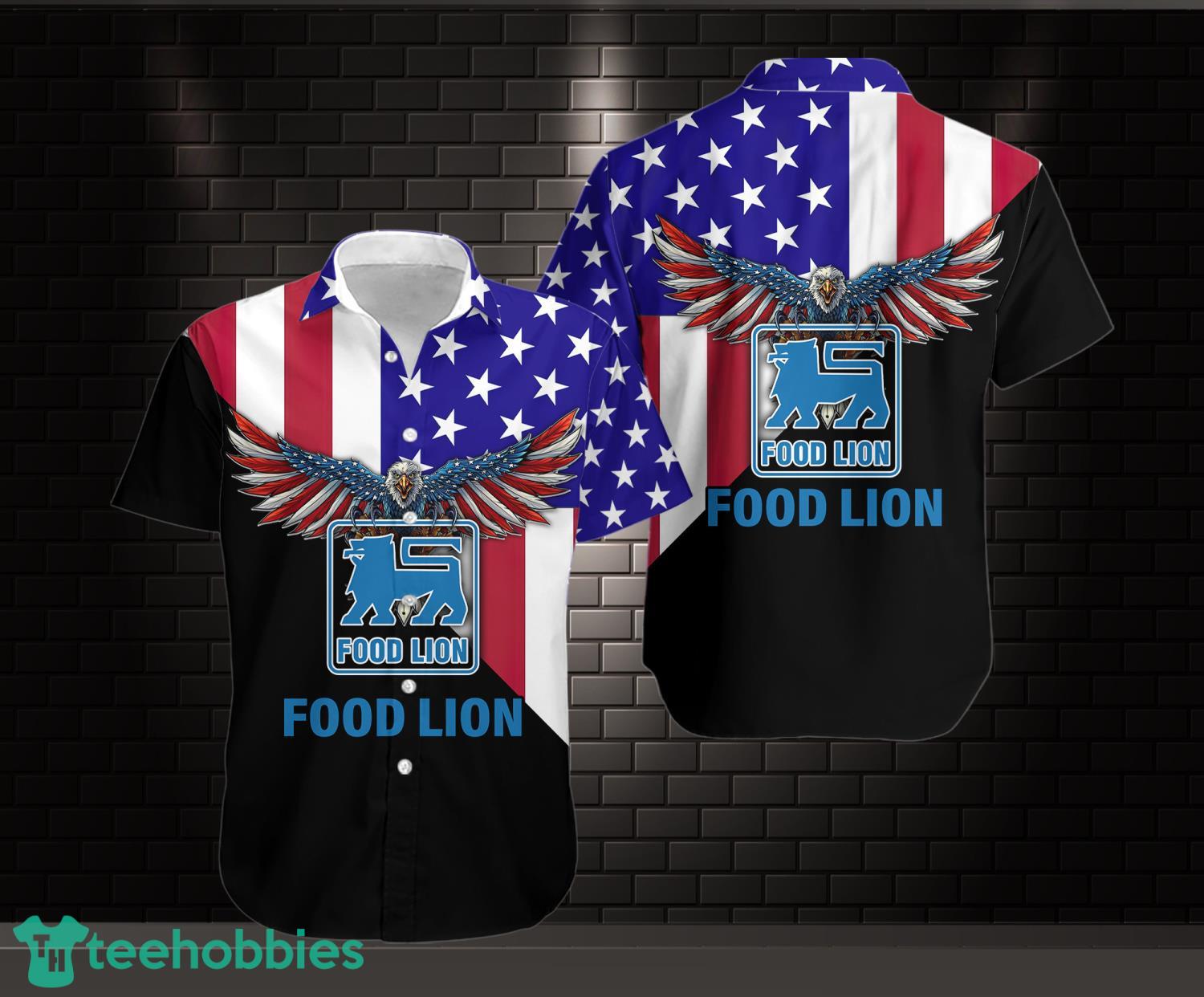 3D All Over Printed Food Lion US Flag Eagle Short Sleeve Summer