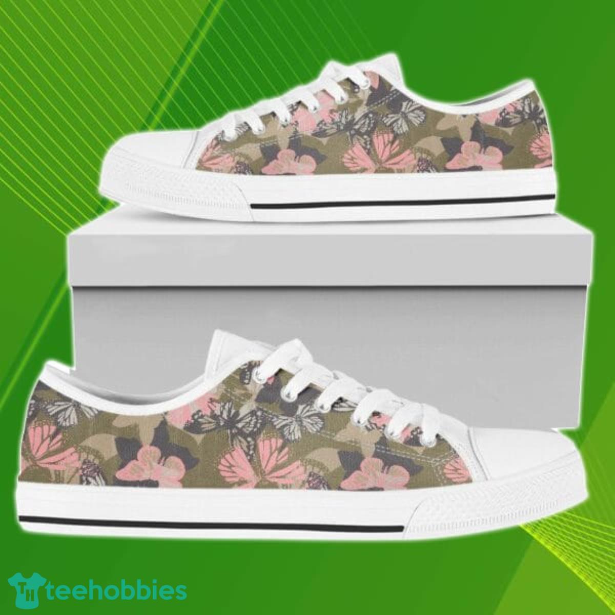 3D Printed Butterfly Camouflage Canvas Low Tops Shoes Best Gift Men And Women Product Photo 1