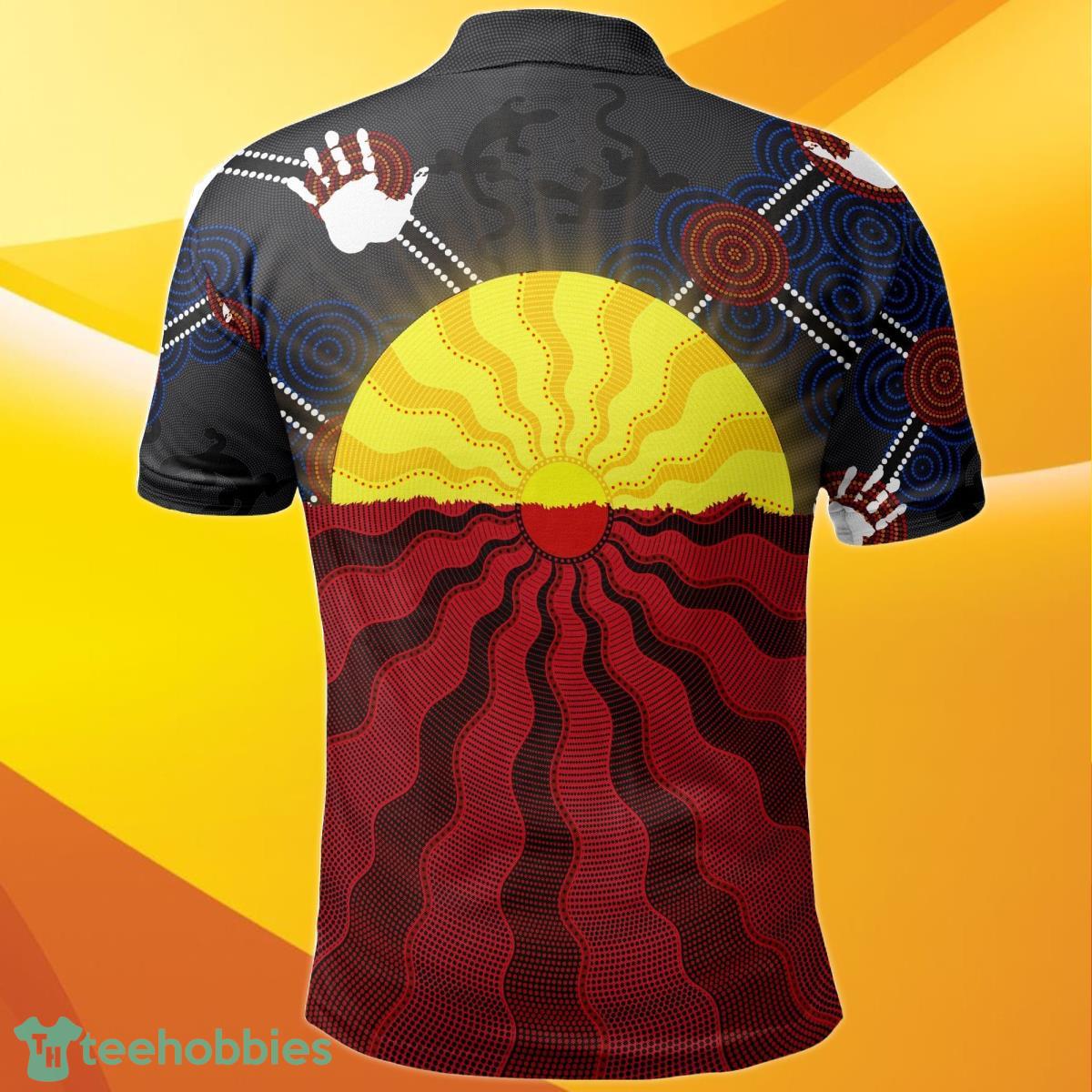 Aboriginal Polo Shirts, Aboriginal Lives Matter Flag Sun Dot Painting Best Gift Product Photo 2