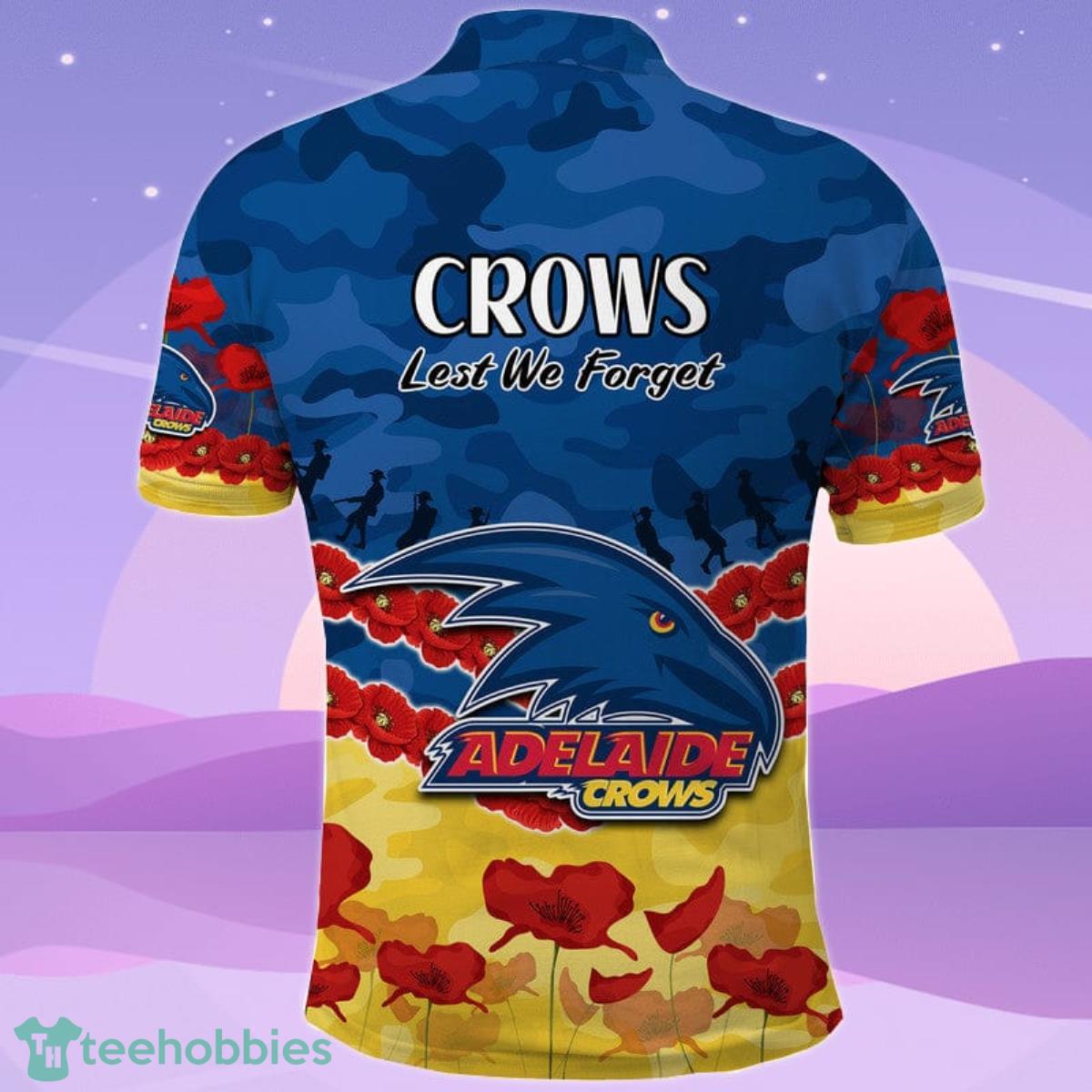 Adelaide Crows Football ANZAC Polo Shirt Lest We Forget Product Photo 2