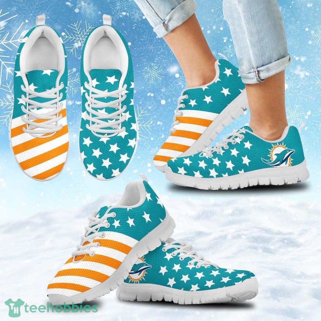 America Flag Full Stars Stripes Miami Dolphins Sneakers Shoes