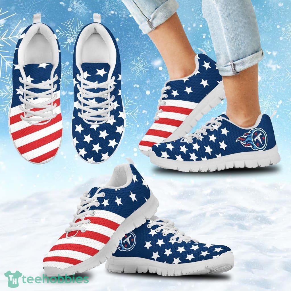 Tennessee Titans High Top Shoes Custom American Flag Sneakers