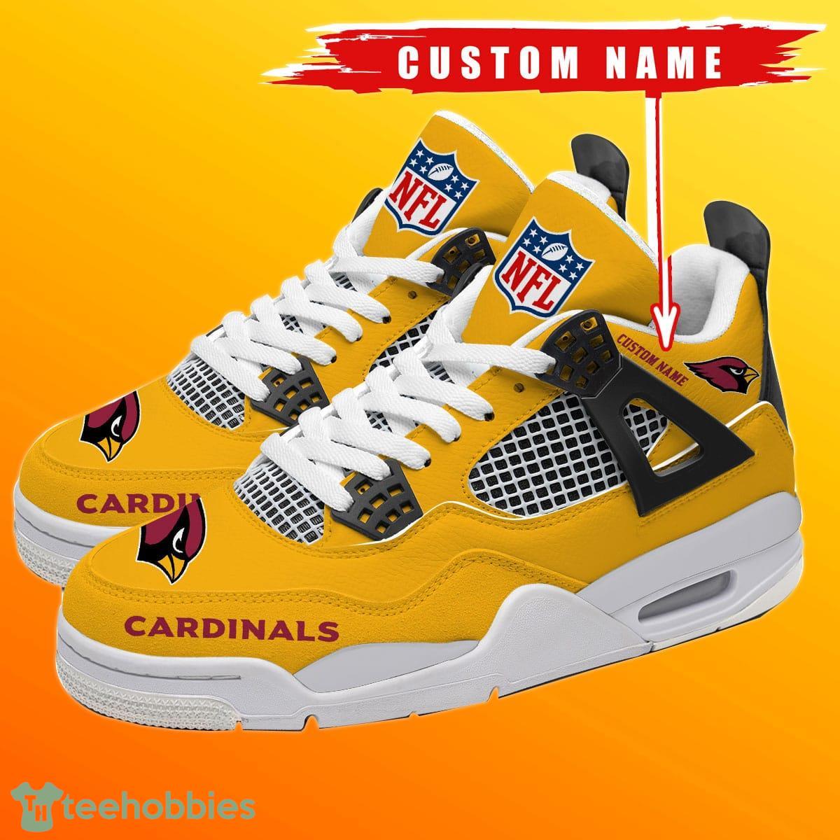 Arizona Cardinals Personalized Name NFL Air Jordan 4 Trending Sneaker Unique Gift For Fans Product Photo 1