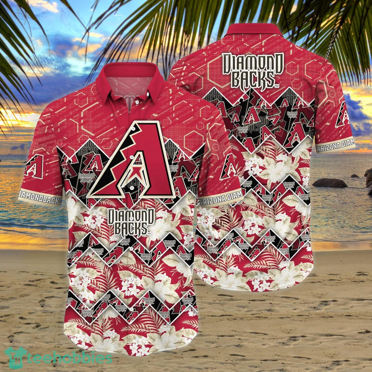 Arizona Diamondbacks Dark Turquoise Hibiscus Navy Background 3D Hawaiian  Shirt Gift For Fans