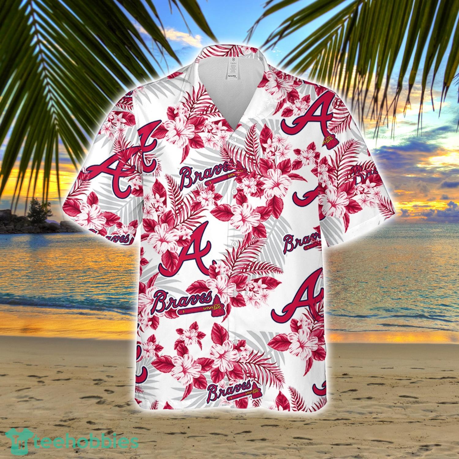 Atlanta Braves Baseball Tropical Flowers Pattern Aloha Hawaiian Shirt And  Shorts For Fans