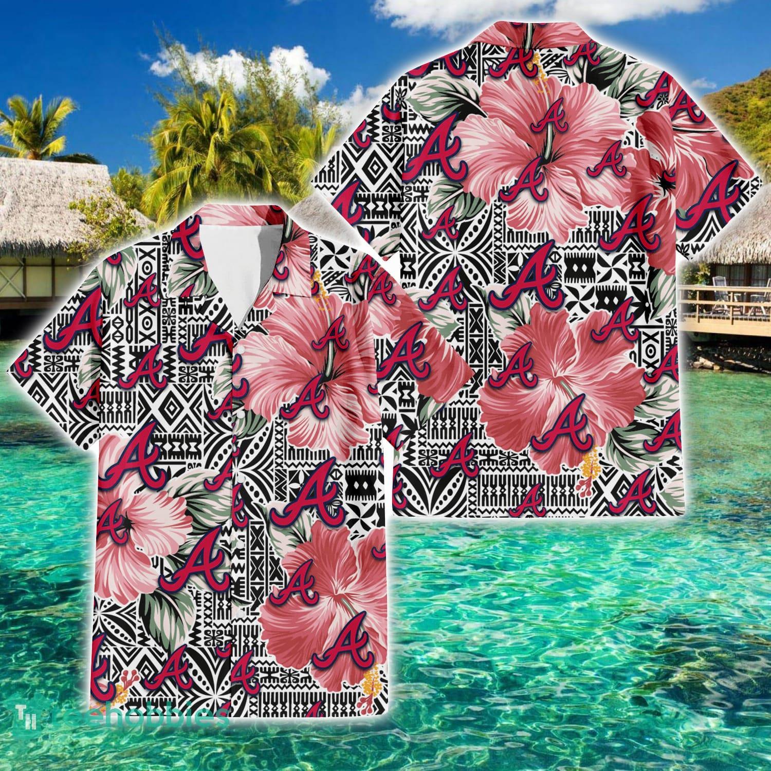Atlanta Braves Small Pink Hibiscus Pattern All Over Printed 3D Hawaiian  Shirt - Listentee