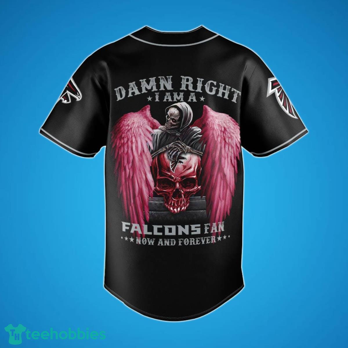 Atlanta Falcons Damn Right Skull NFL Custom Name & Number Baseball Jersey  Shirt Fans