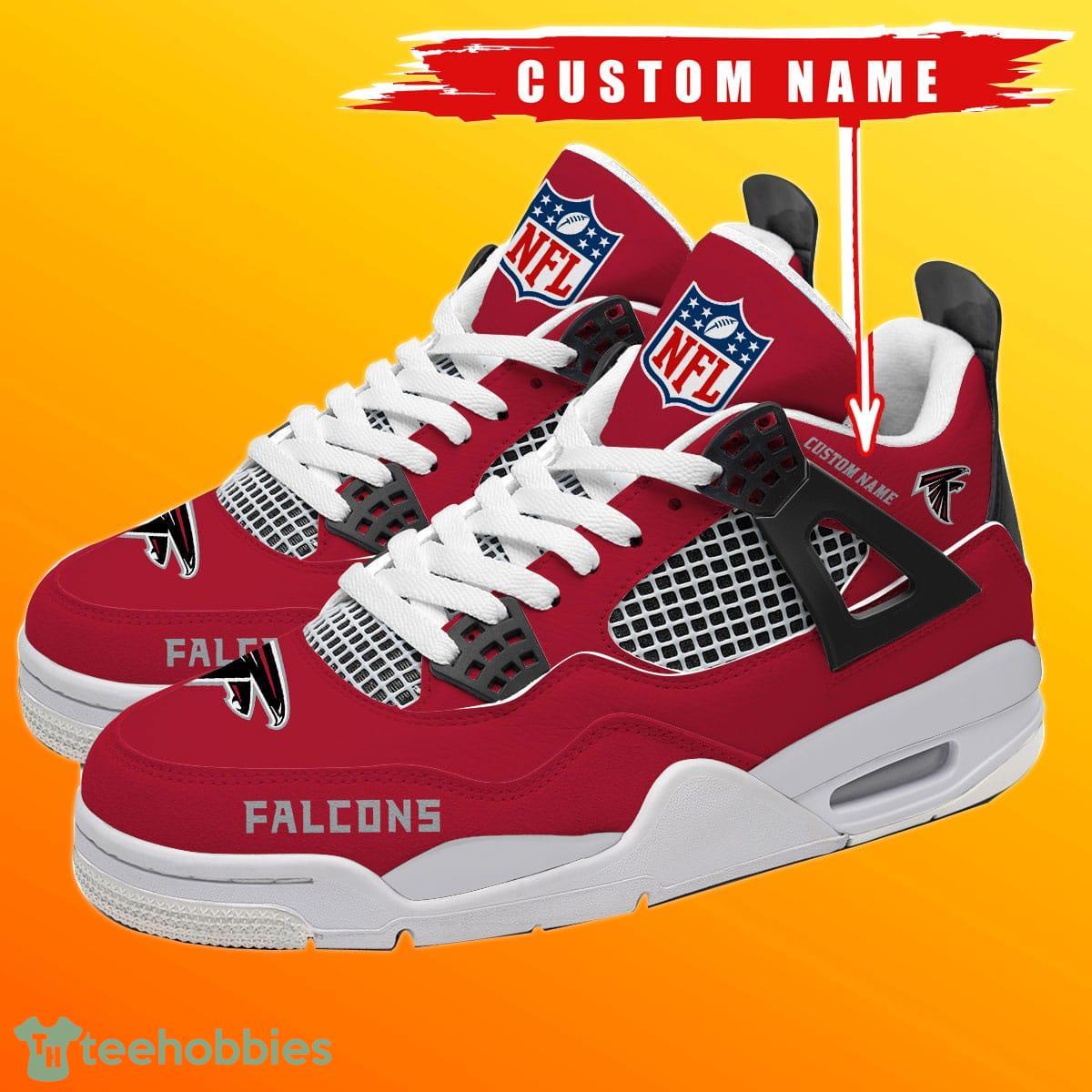Atlanta Falcons Personalized Name NFL Air Jordan 4 Trending Sneaker Special Gift For Fans Product Photo 1