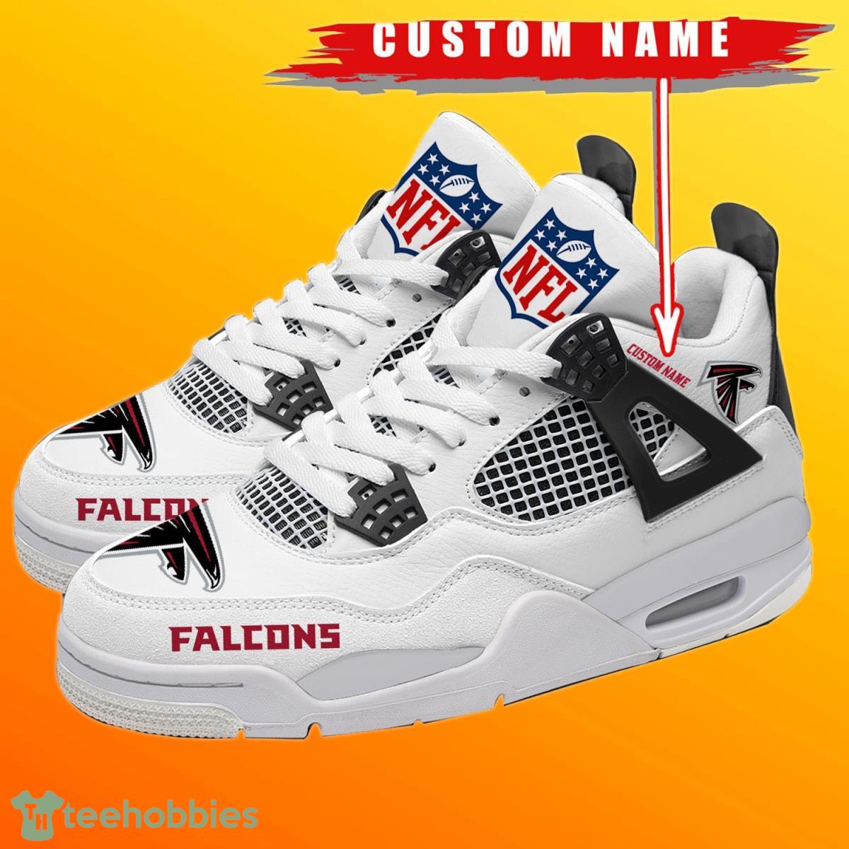 Atlanta Falcons Personalized Name NFL Air Jordan 4 Trending Sneaker Style Gift For Fans Product Photo 1