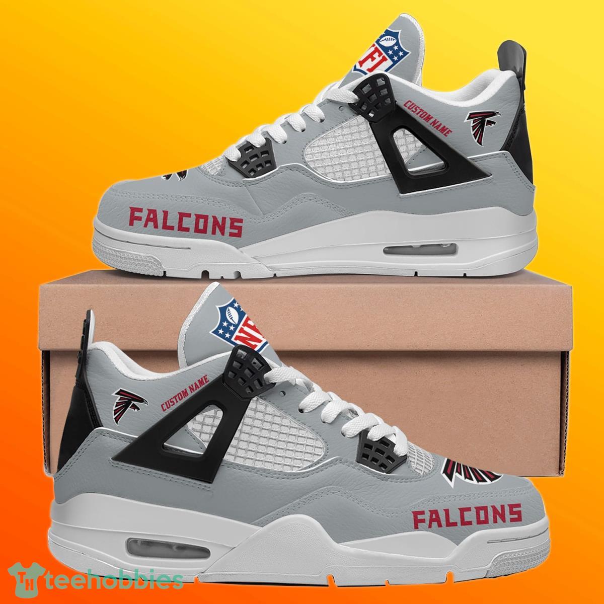 Atlanta Falcons Personalized Name NFL Air Jordan 4 Trending Sneaker Unique Gift For Fans Product Photo 2