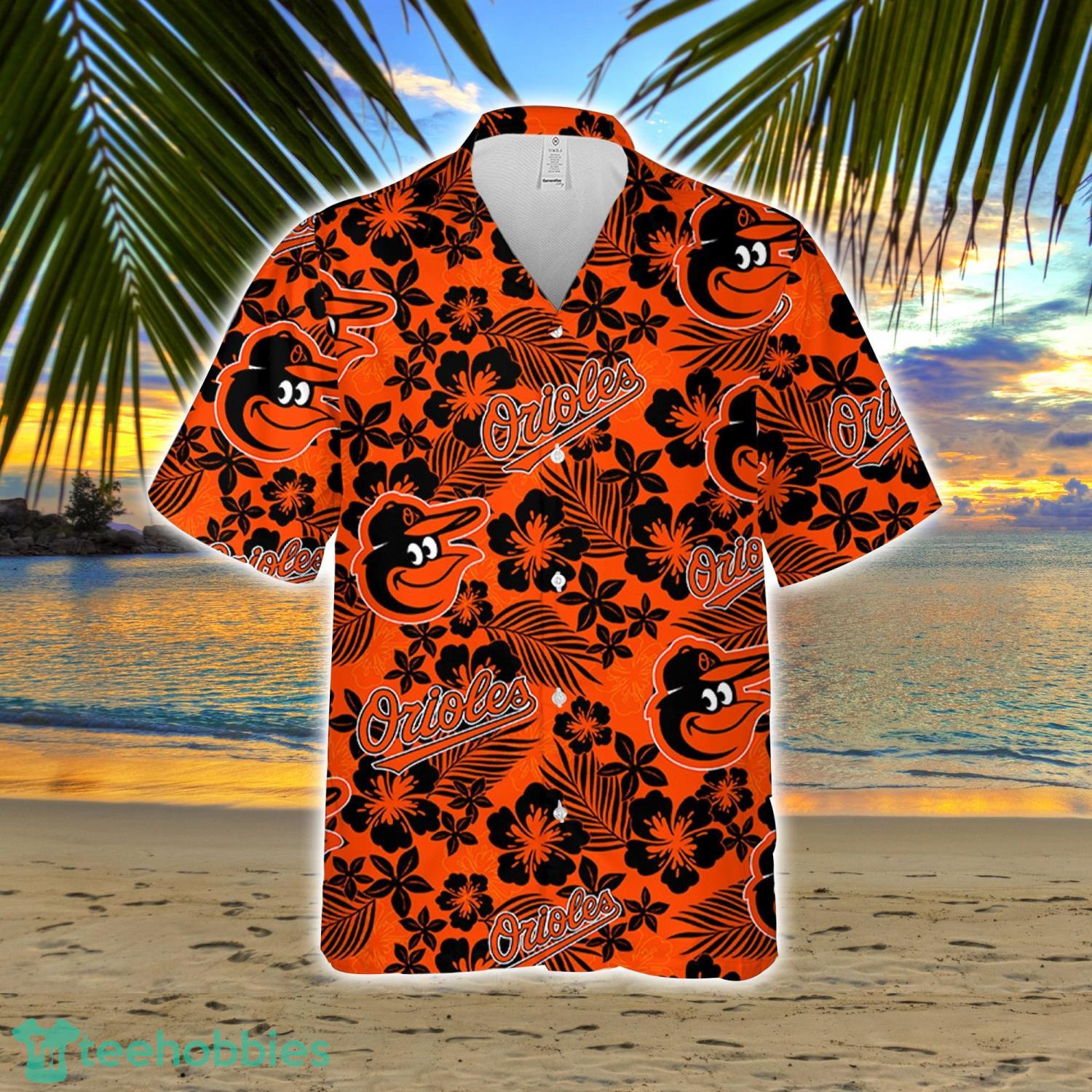 Baltimore Oriole Hibiscus Flower Pattern Hawaiian Shirt And Shorts Gift For Summer Product Photo 2
