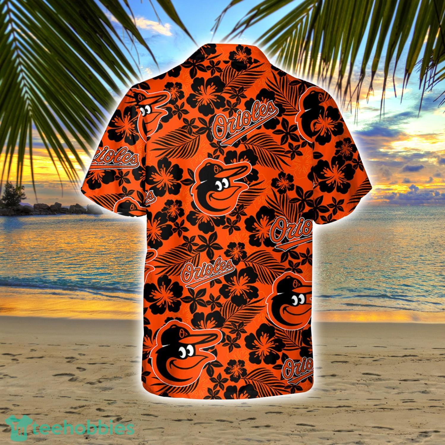 Baltimore Orioles Green Leaf Hibiscus Flower Pattern Hawaiian Shirt And  Shorts Gift For Summer