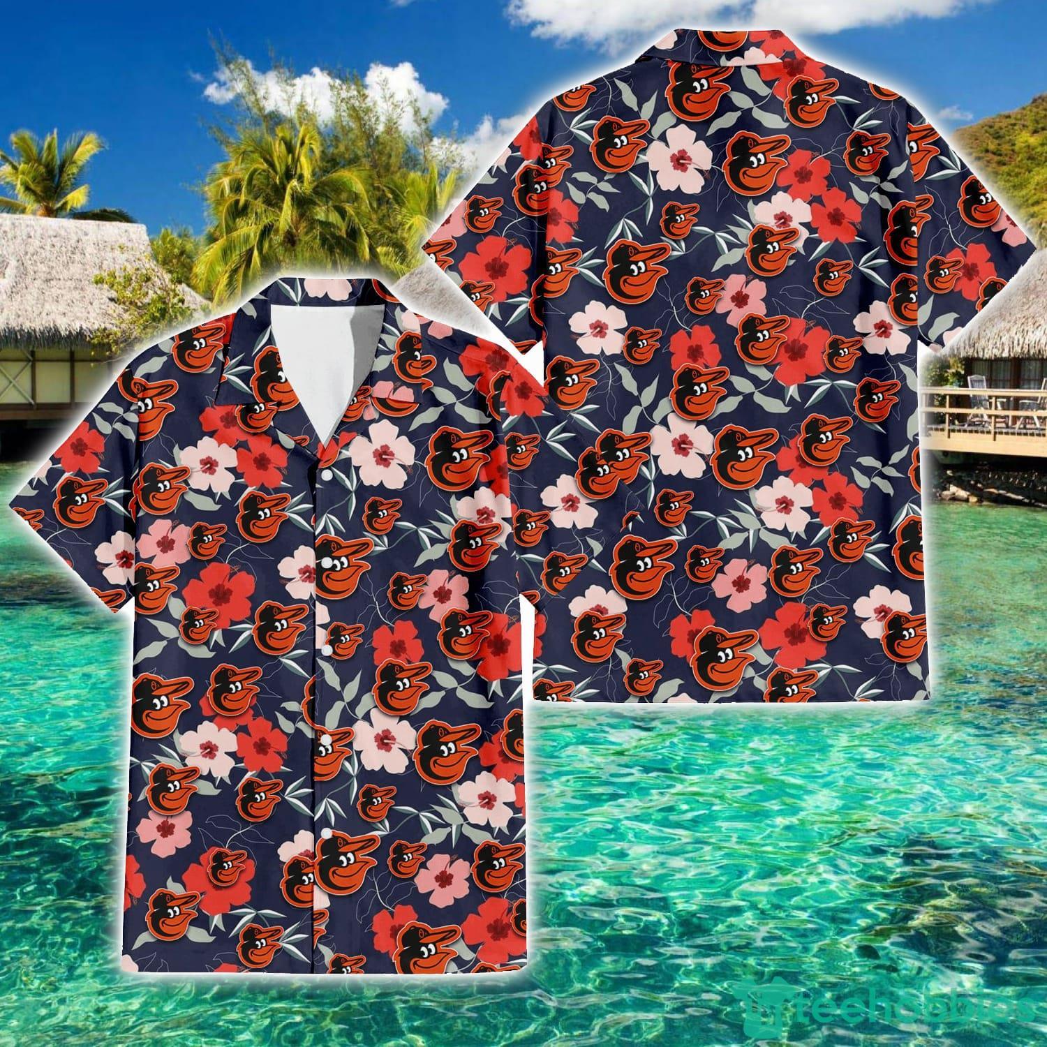 Baltimore Orioles Logo And Symbol Line Up White Hawaiian Shirt