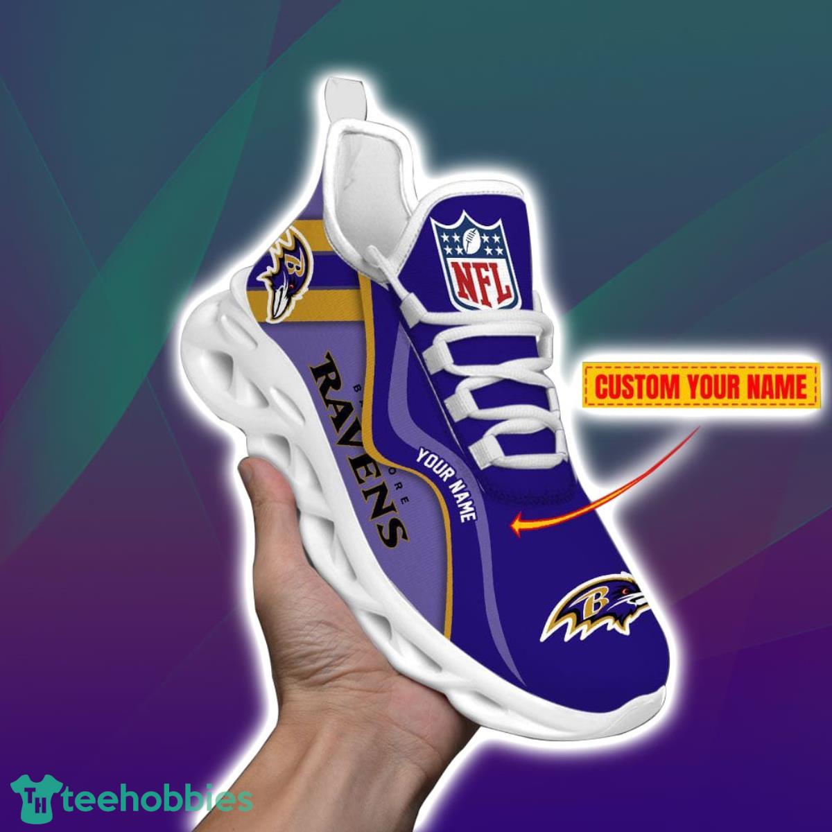 Baltimore Ravens-NFL Custom Name Max Soul Shoes Impressive Gift For Men And Women Fans Product Photo 2