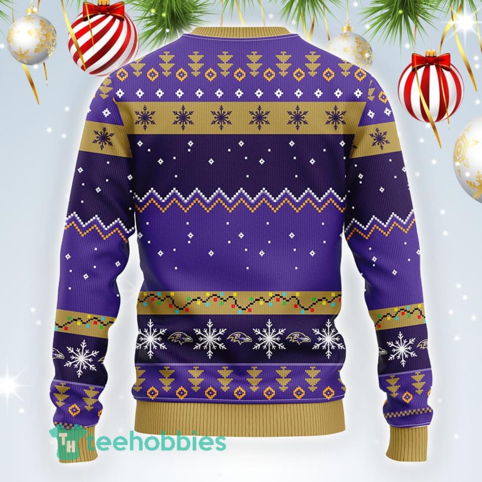 Baltimore Ravens Christmas Jumper Graphic Crew Sweatshirt - Mens