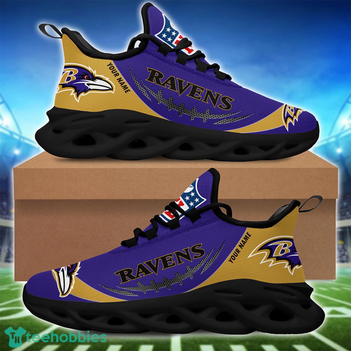 NFL Camo Fishing Baltimore Ravens Custom Name Max Soul Shoes Gift Fans -  Freedomdesign