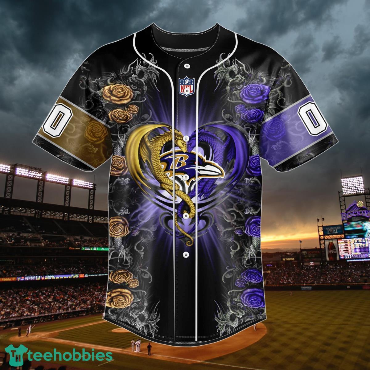 Baltimore Ravens-NFL BASEBALL JERSEY CUSTOM NAME AND NUMBER Best Gift For  Men And Women Fans