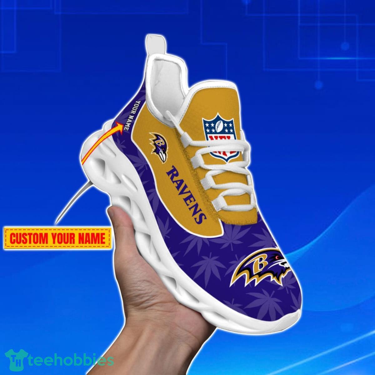 Baltimore Ravens-Personalized Weed Limited Edition Max Soul Shoes Best Gift For Men And Women Product Photo 2