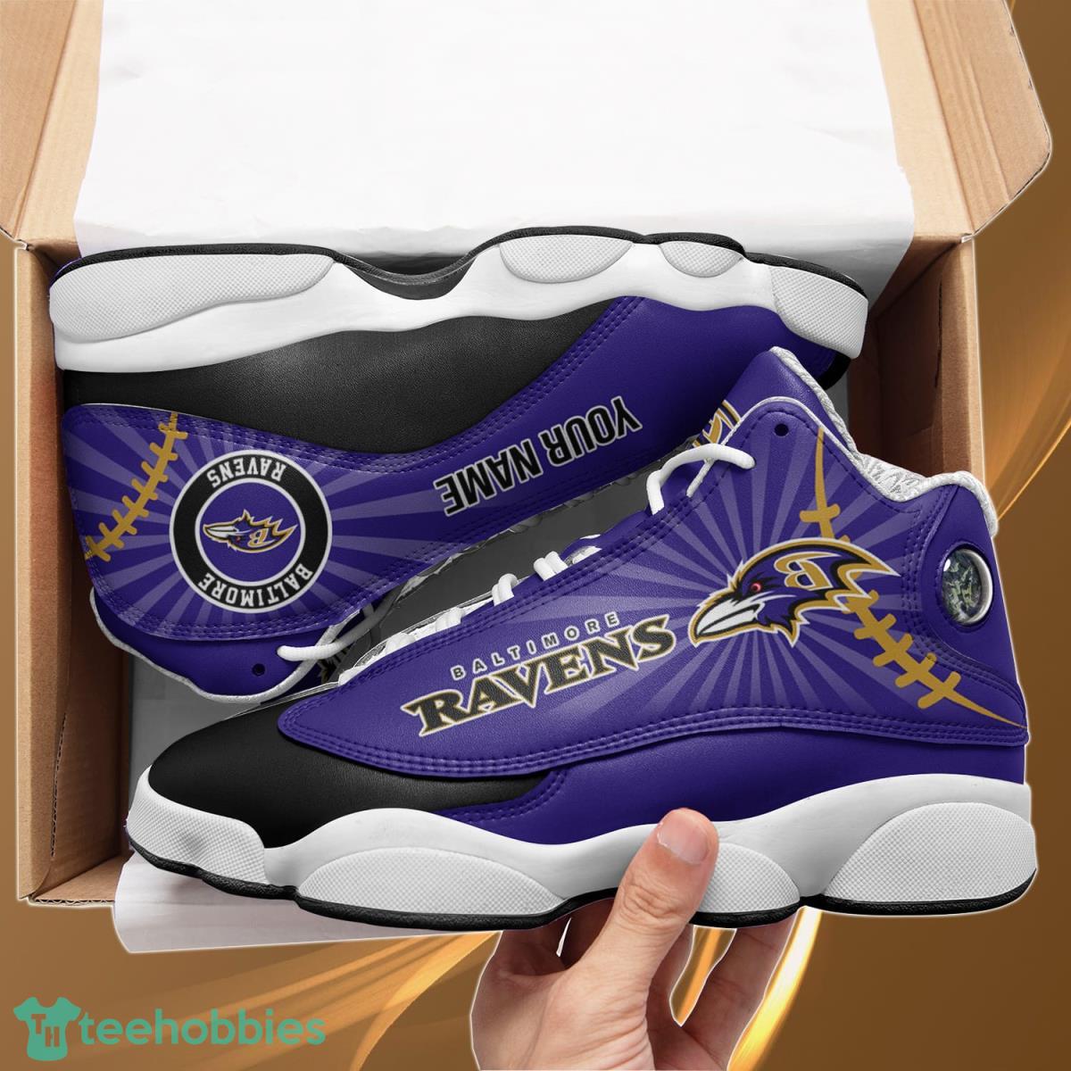 Baltimore Ravens Personalzied Name Air Jordan 13 Shoes Best Gift Fans Product Photo 2