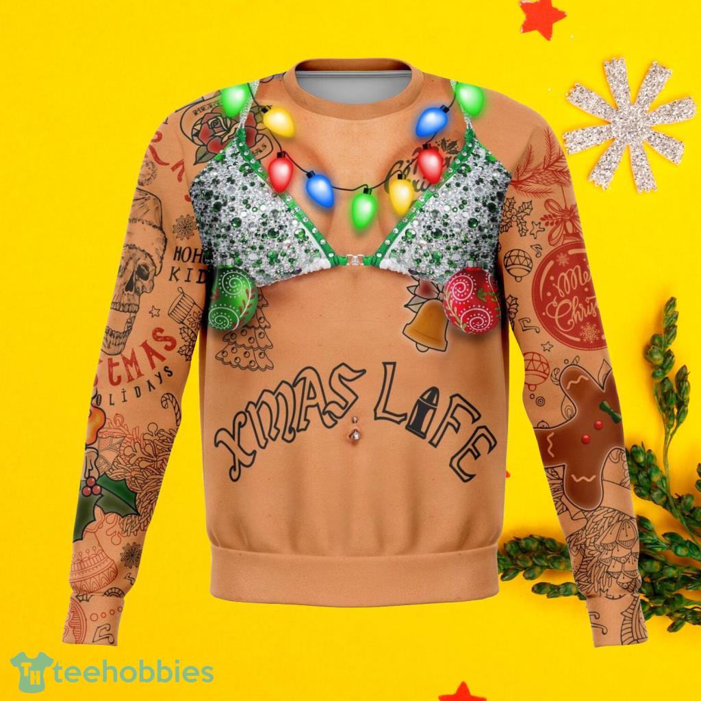 Las Vegas Raiders Christmas Santa Claus Tattoo Ugly Sweater For Men Women -  Banantees