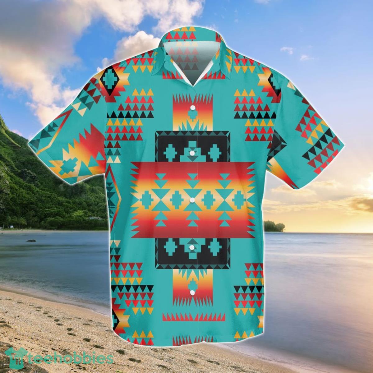 Blue Native Tribes Pattern Native American Hawaii Shirt Best Gift For Men And Women Product Photo 1