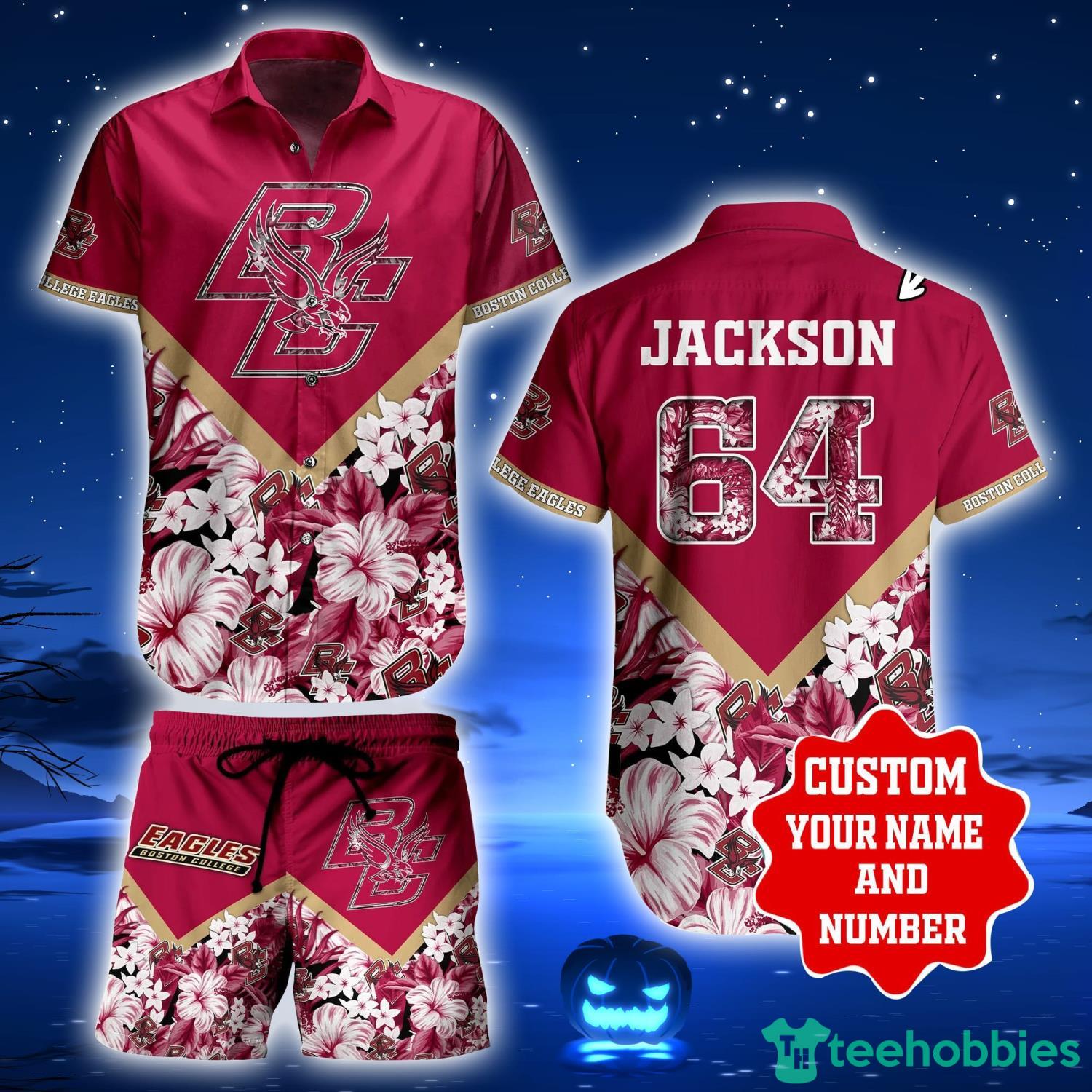 Boston College Eagles New Trends Custom Name And Number Christmas Hawaiian  Shirt - Freedomdesign