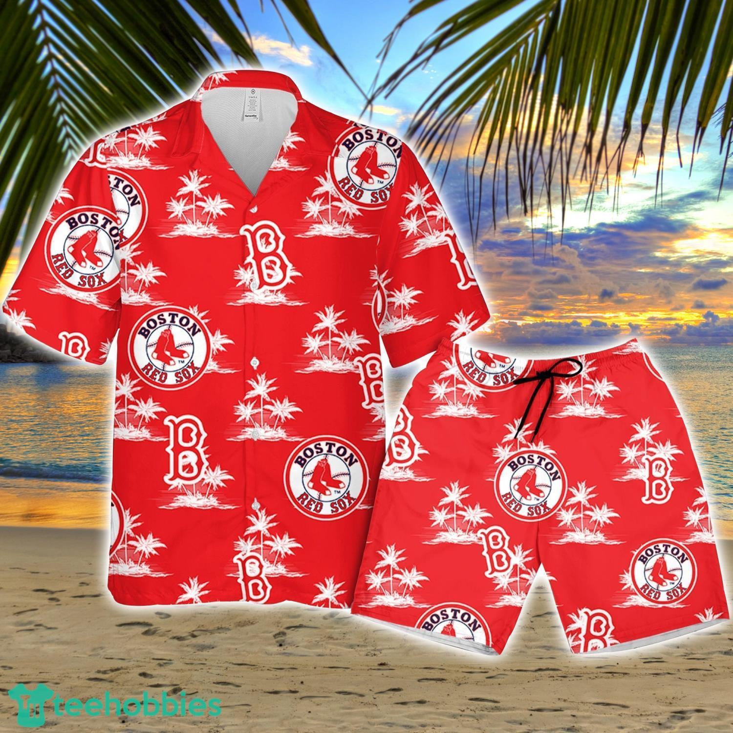 Boston Red Sox Baseball Coconut Island Pattern Hawaiian Shirt And Shorts Summer Gift Product Photo 1