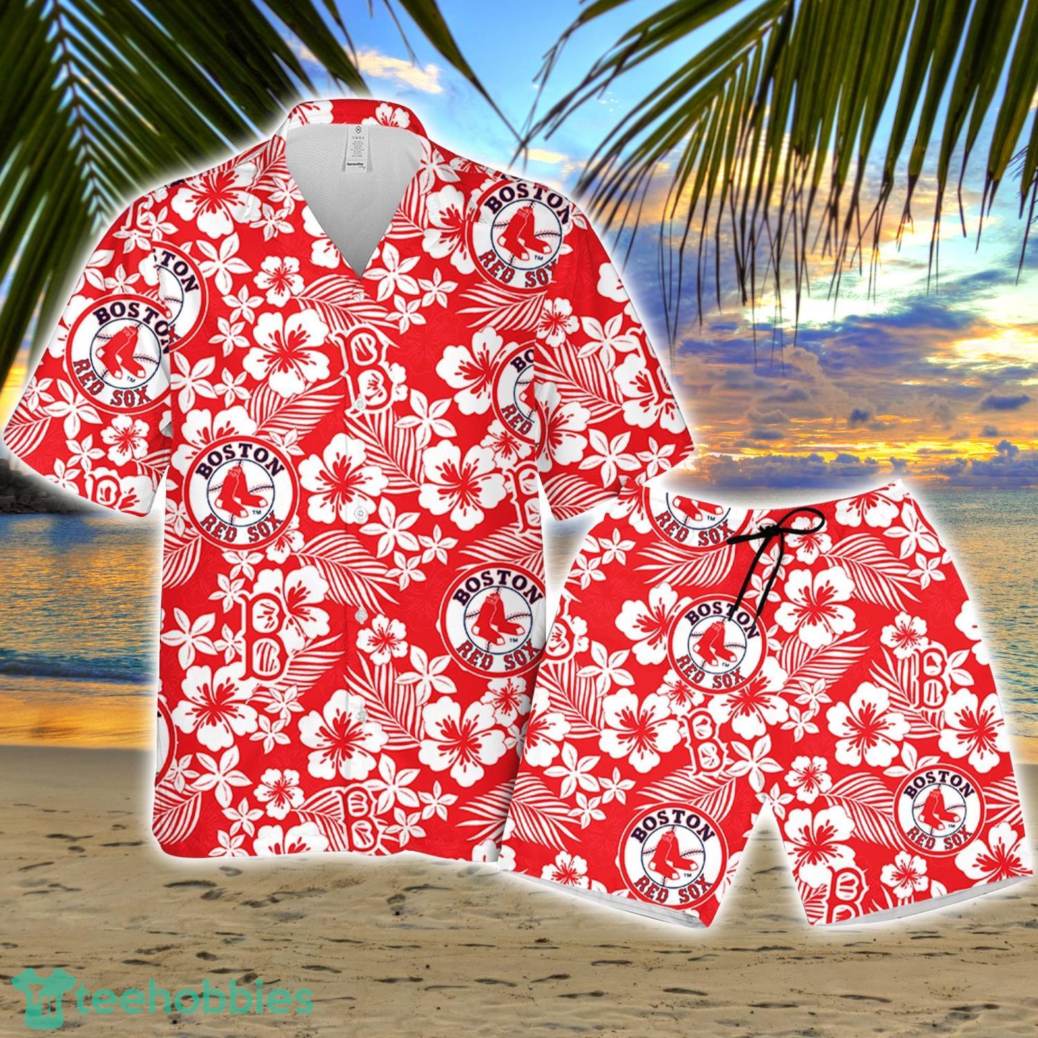 Boston Red Sox Team Hibiscus Pattern Aloha Hawaiian Shirt Summer