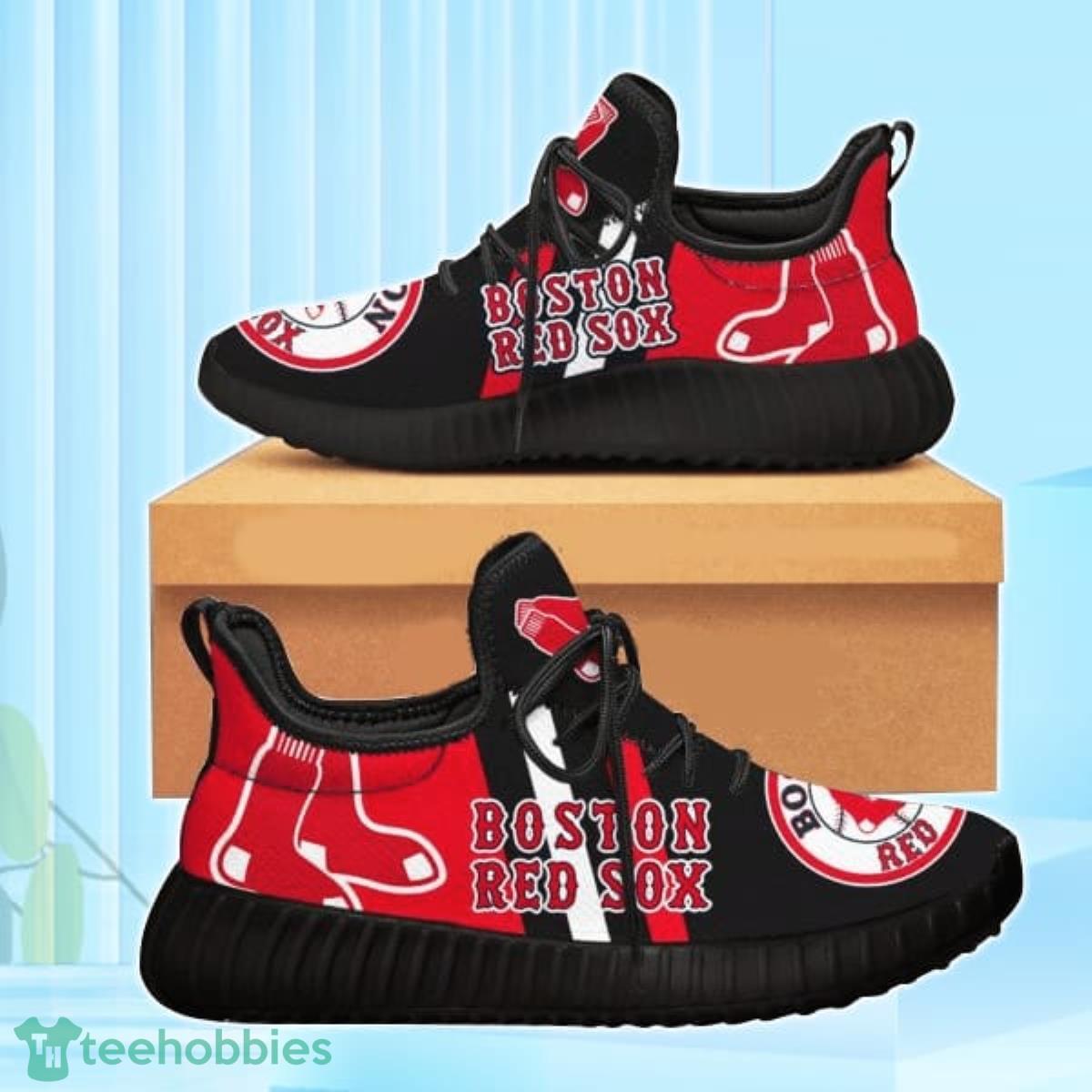 Boston Red Sox MLB Teams Football Big Logo Shoes Black Reze Shoes Fan Gift