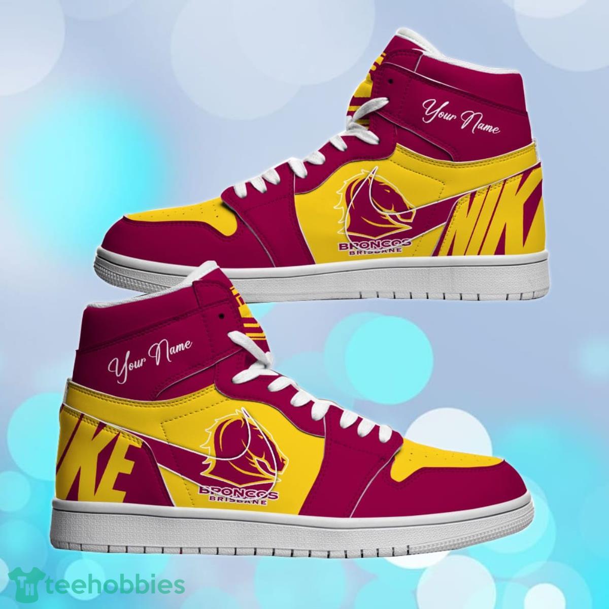 Brisbane Broncos Custom Name NRL Air Jordan HighTop Best Gift For Fans Product Photo 2