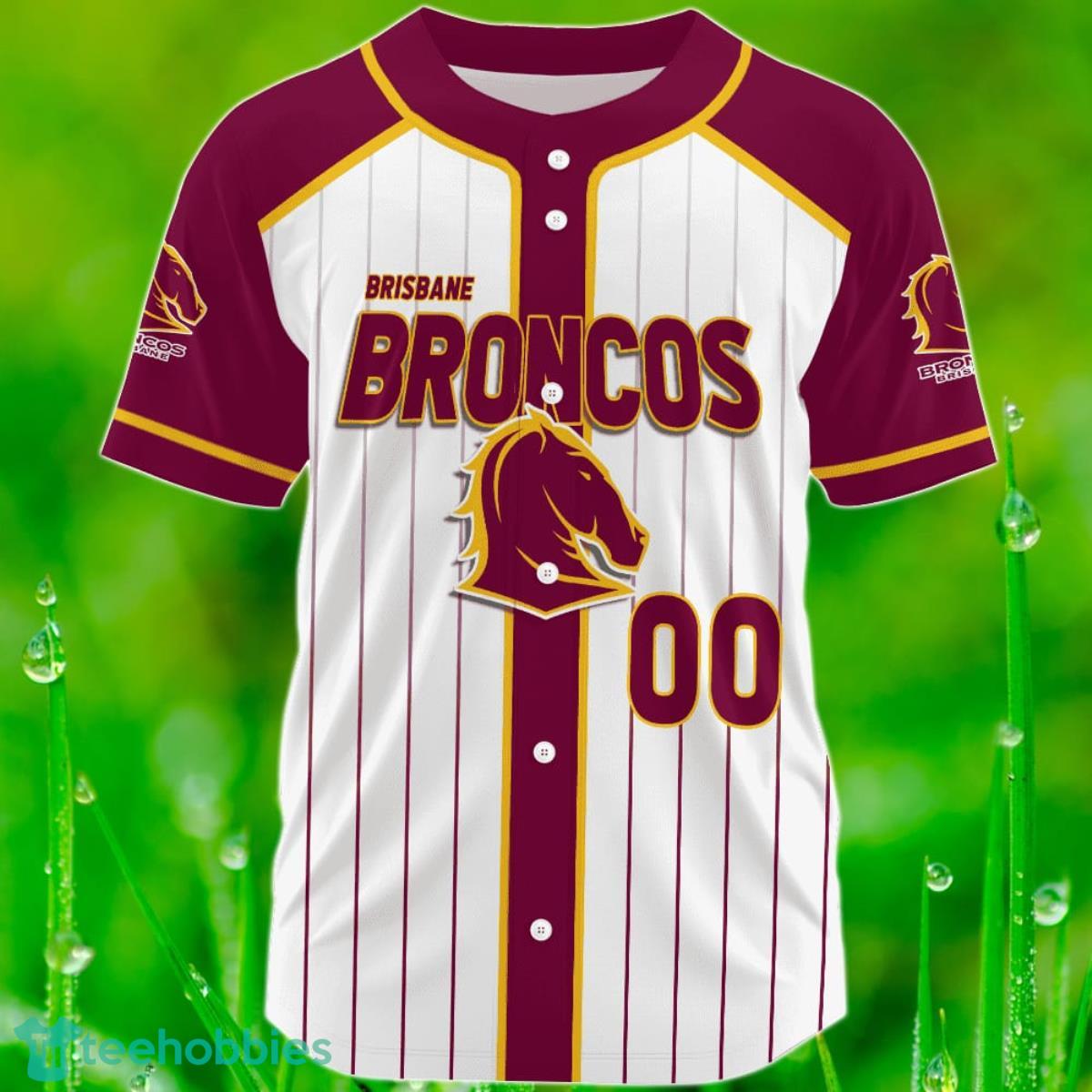 Brisbane Broncos Custom Name & Number NRL Baseball Jersey Best Gift For Men And Women Fans Product Photo 2