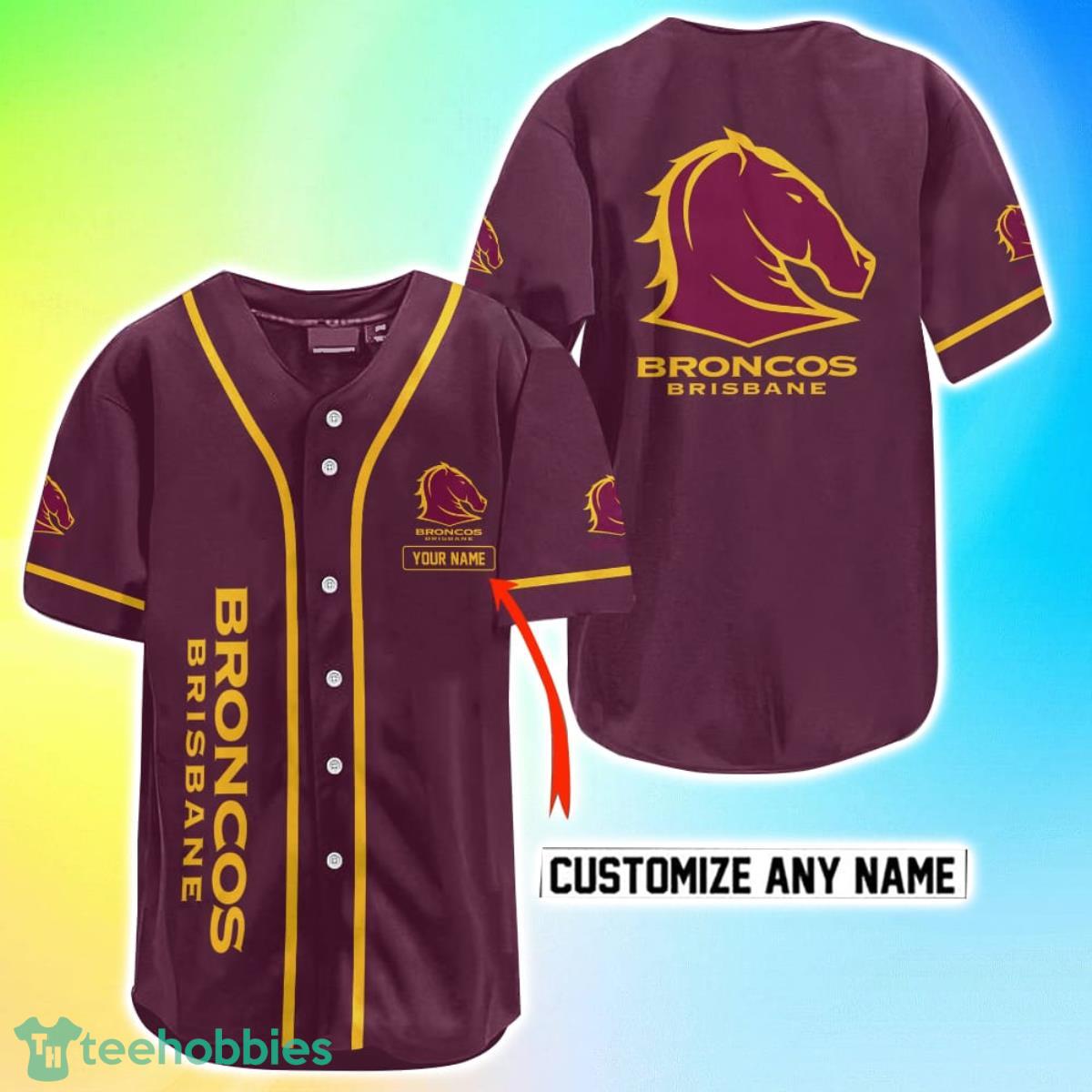 Brisbane Broncos NRL Custom Name Baseball Jersey Best Gift For Men And Women Fans Product Photo 1
