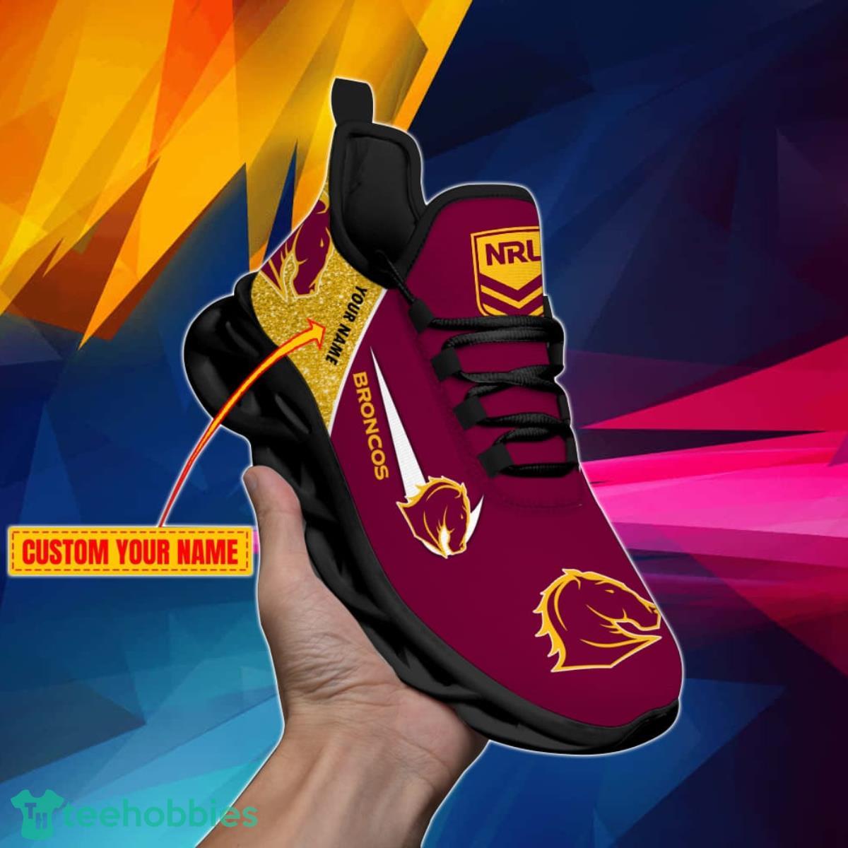 Brisbane Broncos NRL Glitter Personalized Max Soul Shoes Best Gift Product Photo 2