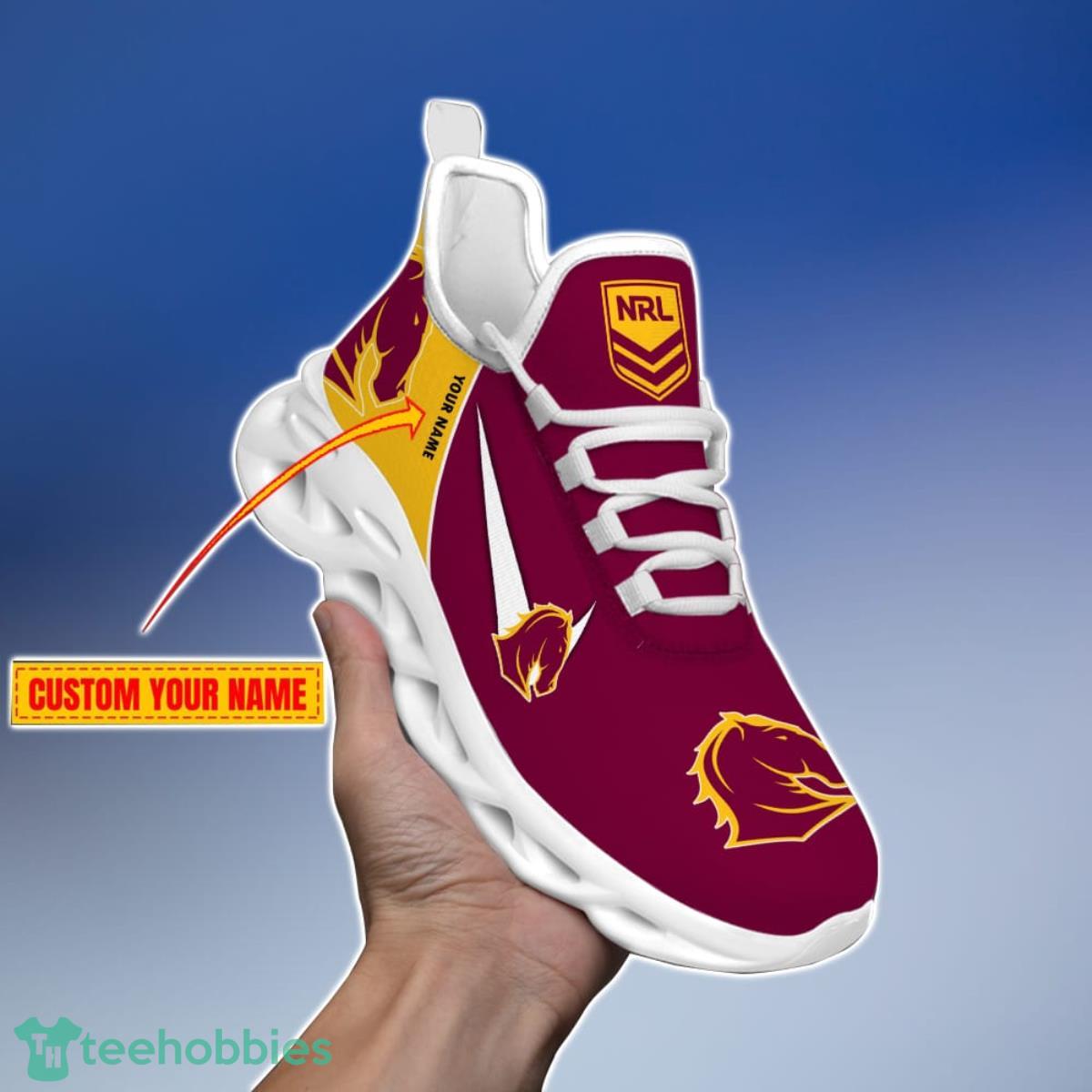 Brisbane Broncos Personalized Name NRL Max Soul Shoes Gift Fans Product Photo 2