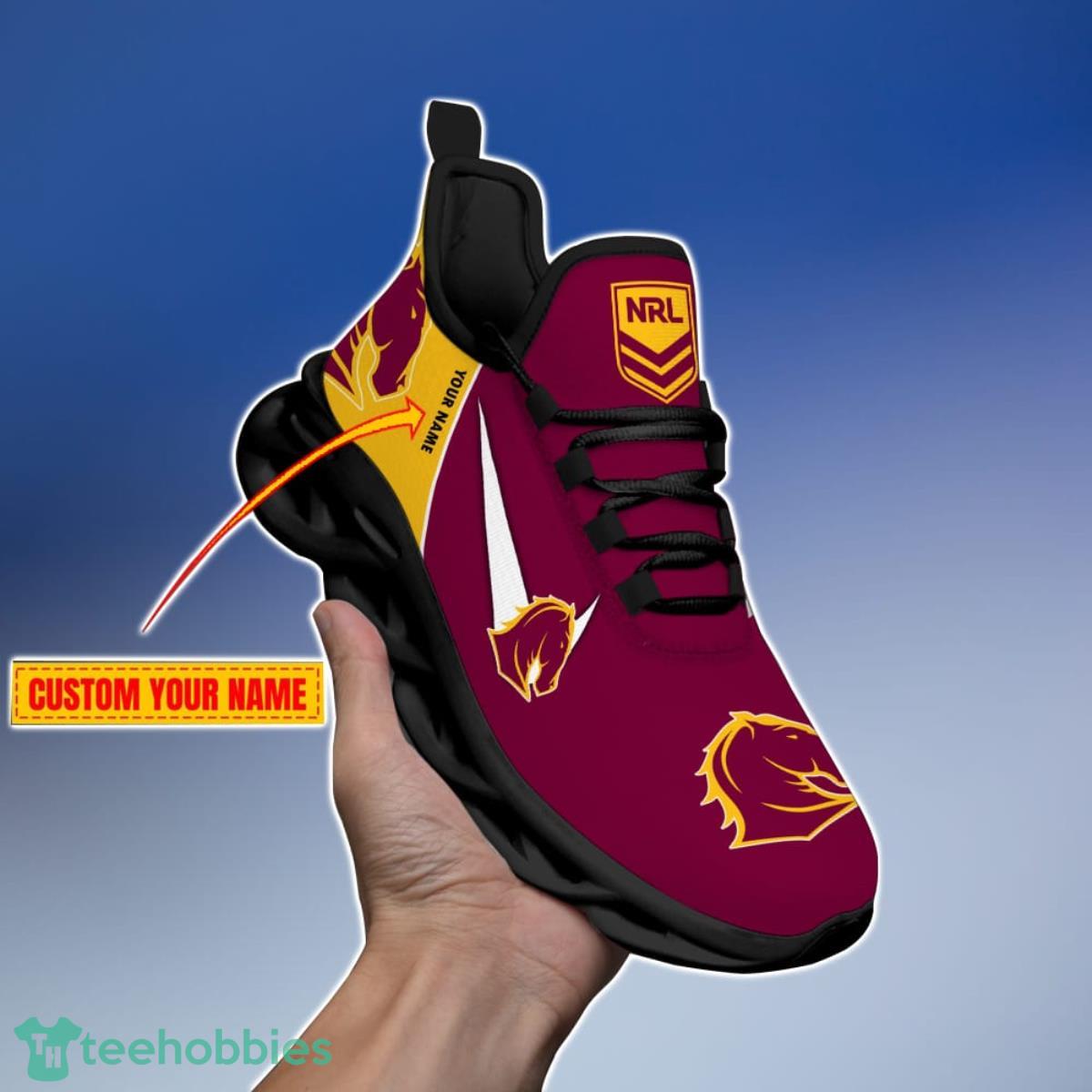 Brisbane Broncos Personalized Name NRL Max Soul Shoes Gift Fans Product Photo 1