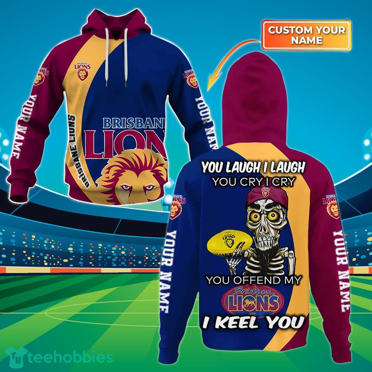 Brisbane Lions Custom Name AFL You Laugh I Laugh For Sports Fan 3D Shirt Product Photo 1