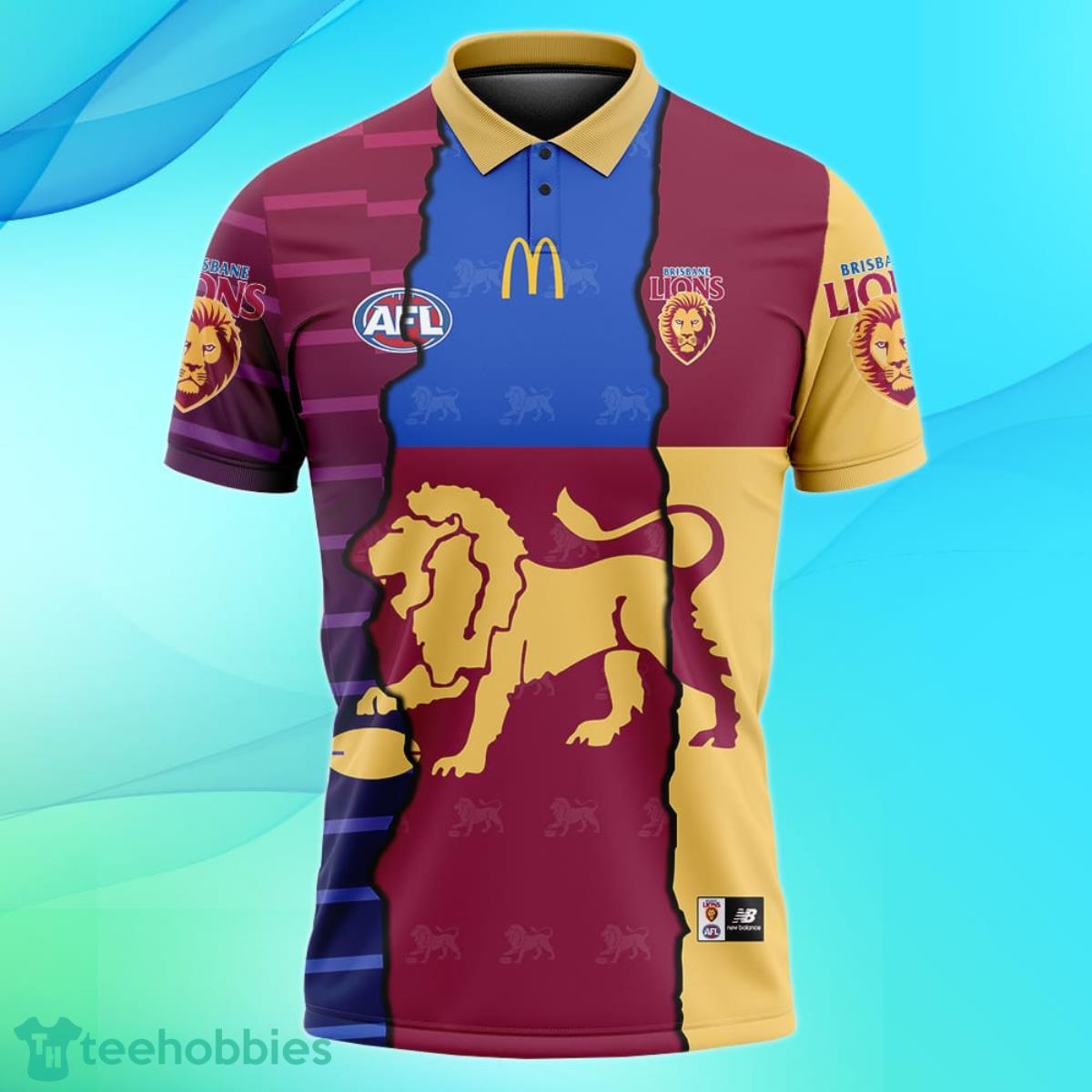 Brisbane Lions Personalized Name & Number AFL Polo Shirt Best Gift For Fans Product Photo 2