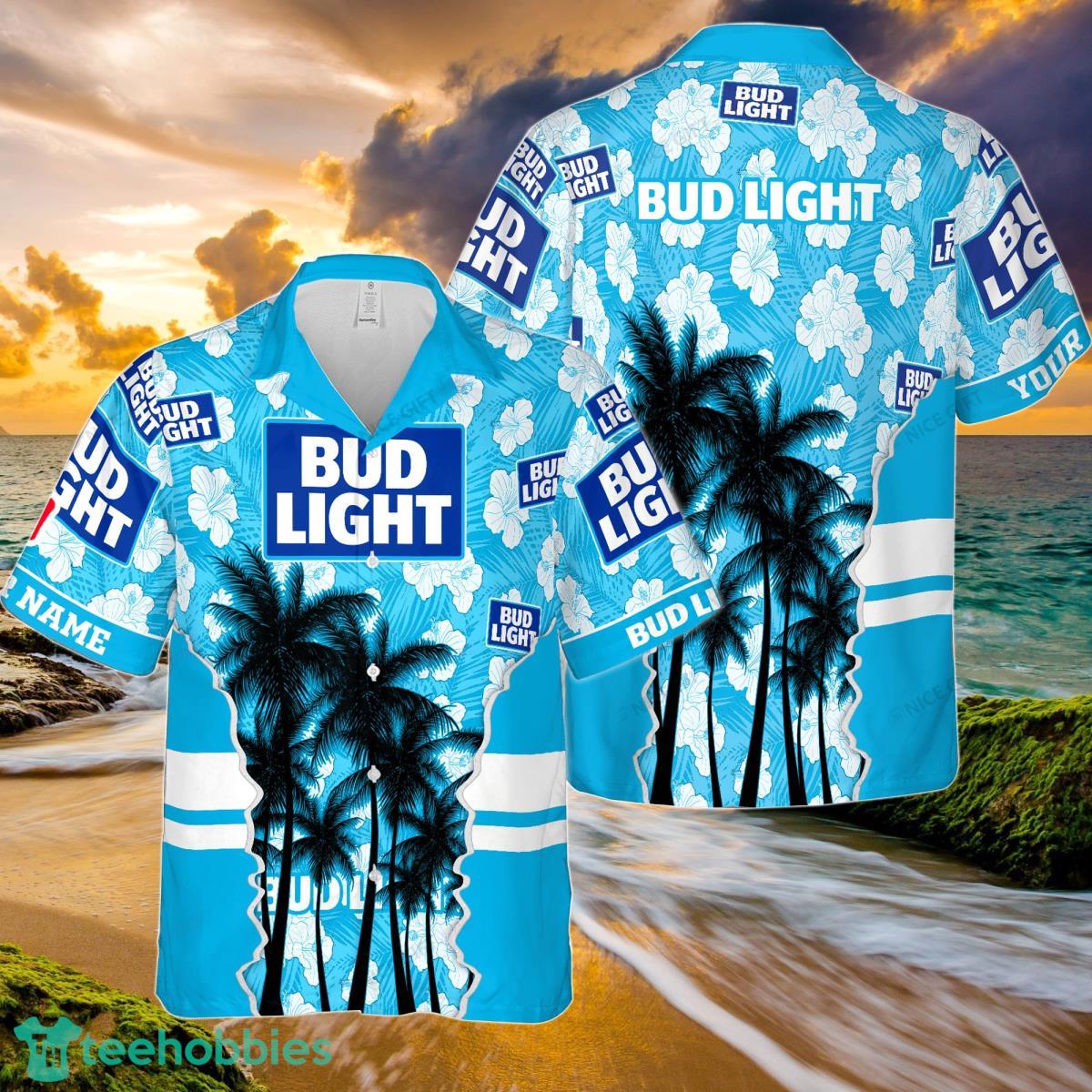 Bud Light Custom Name Hawaiian Shirt Special Gift For Men And Women Product Photo 1