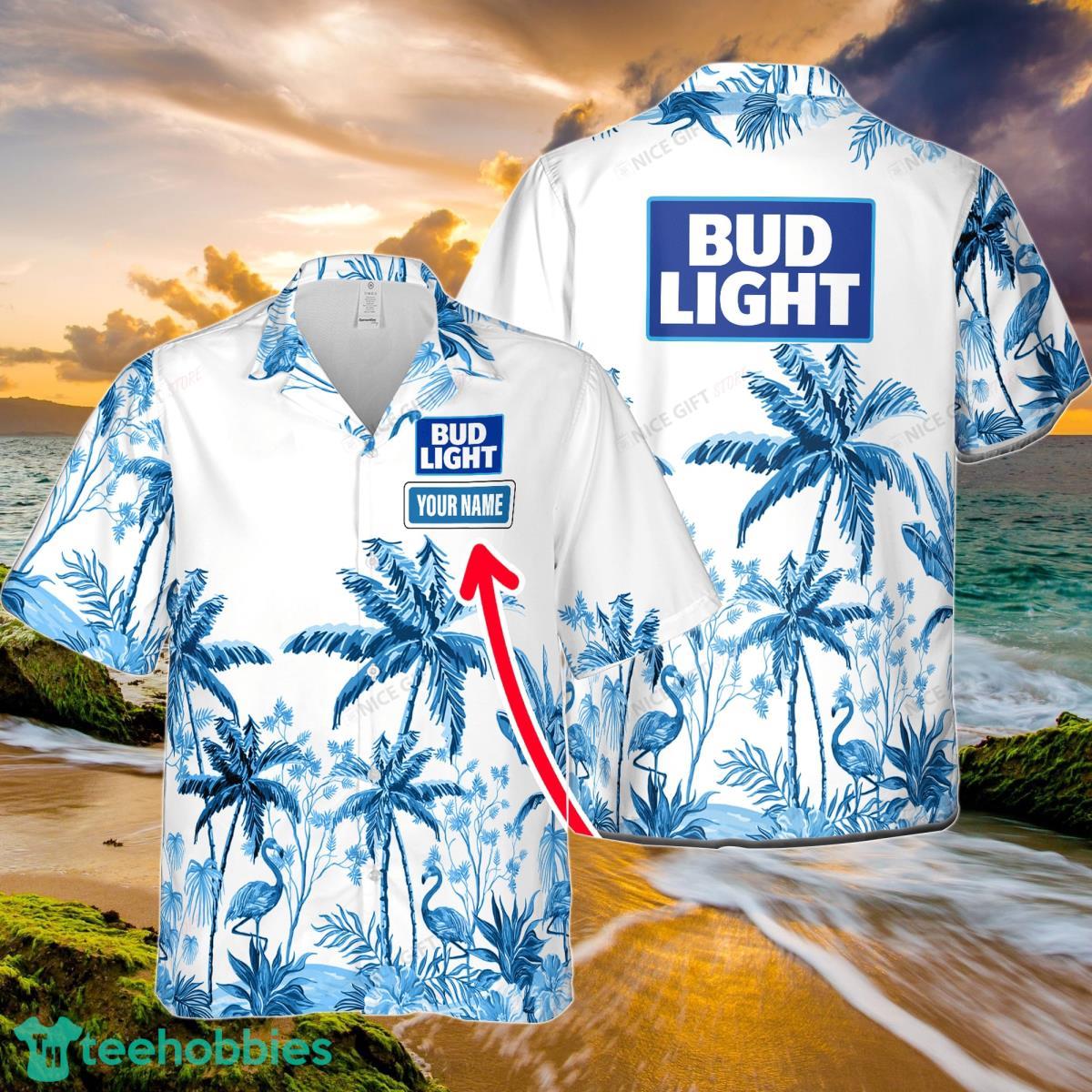Bud Light Custom Name Hawaiian Shirt Summer Beach Hawaiian Shirt Product Photo 1