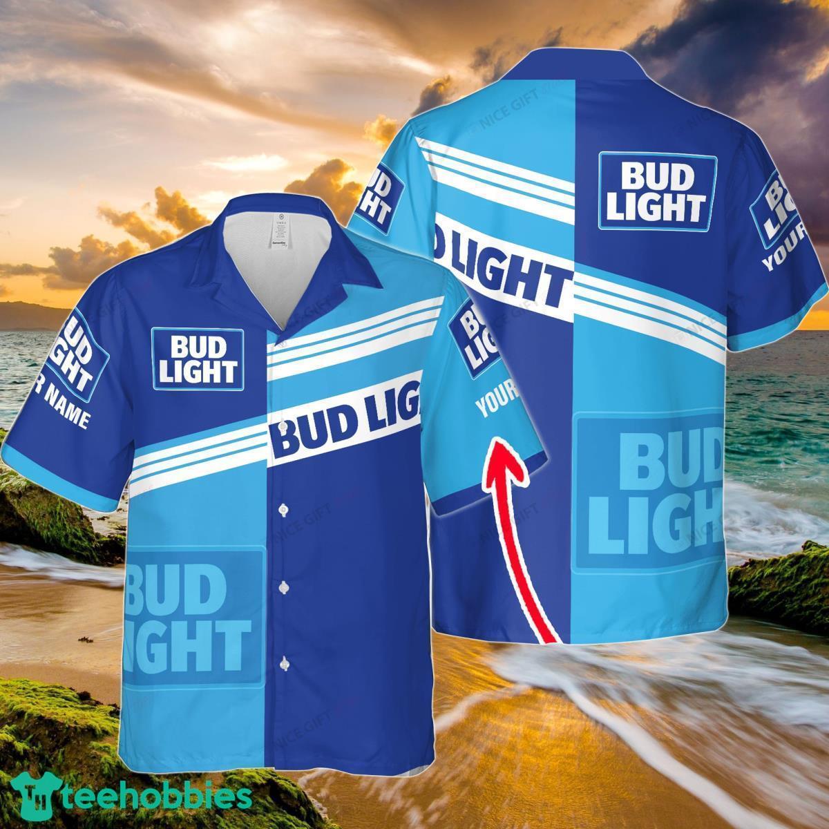 Bud Light Custom Name Hawaiian Shirt Summer Gift Beach Shirt Product Photo 1