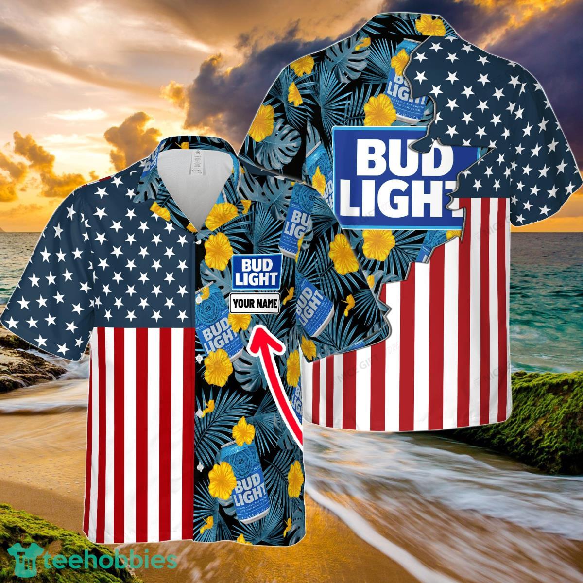Bud Light Custom Name Hawaiian Shirt Unique Gifts For Men And Women Product Photo 1