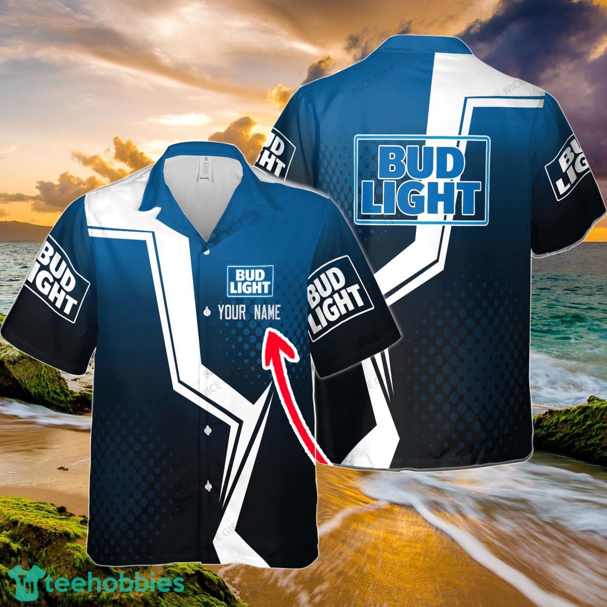 Bud Light Custom Name Men And Women Hawaiian Shirt Summer Gift Product Photo 1